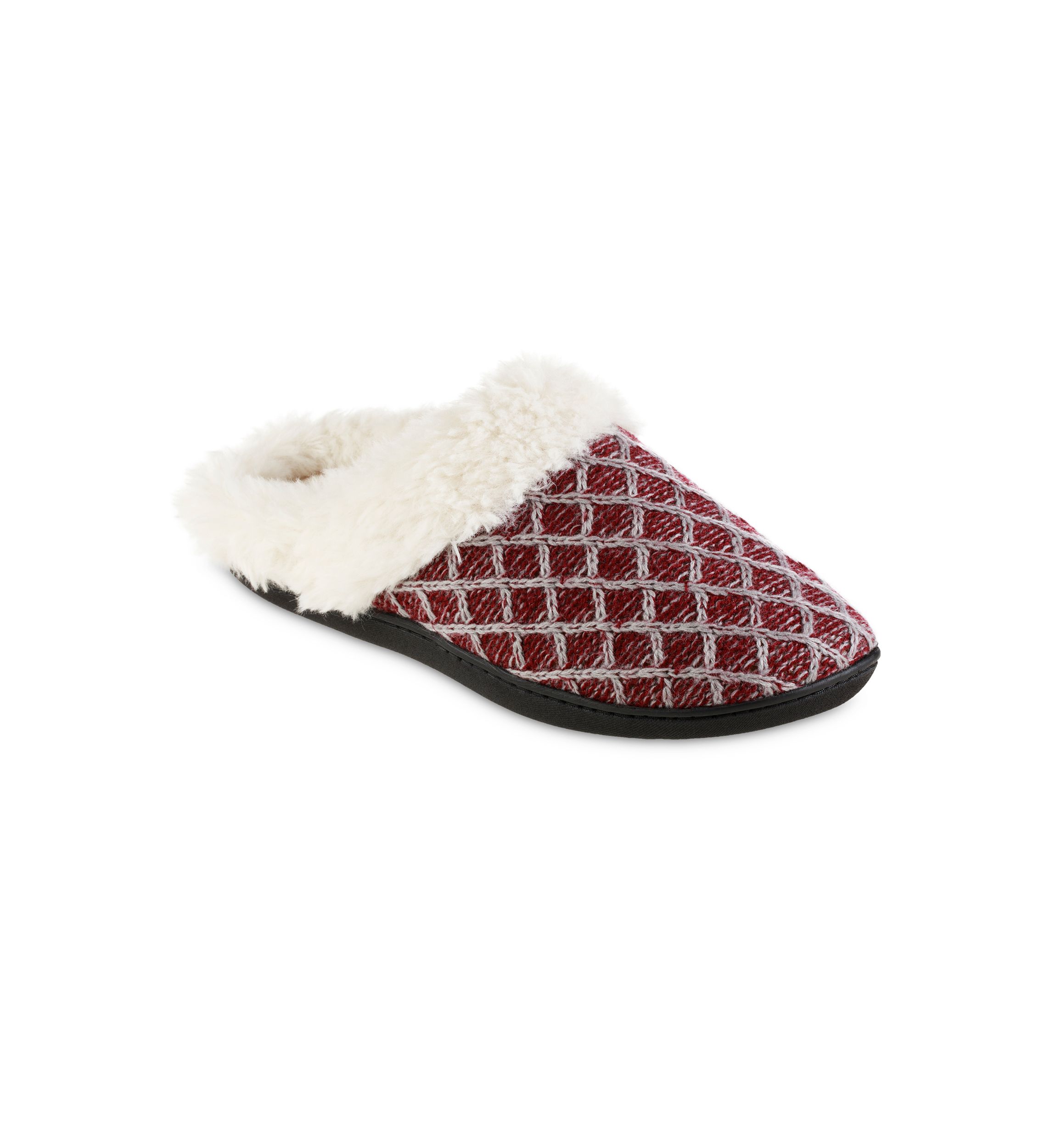 Womens Boucle Sweater Knit Clog Slippers