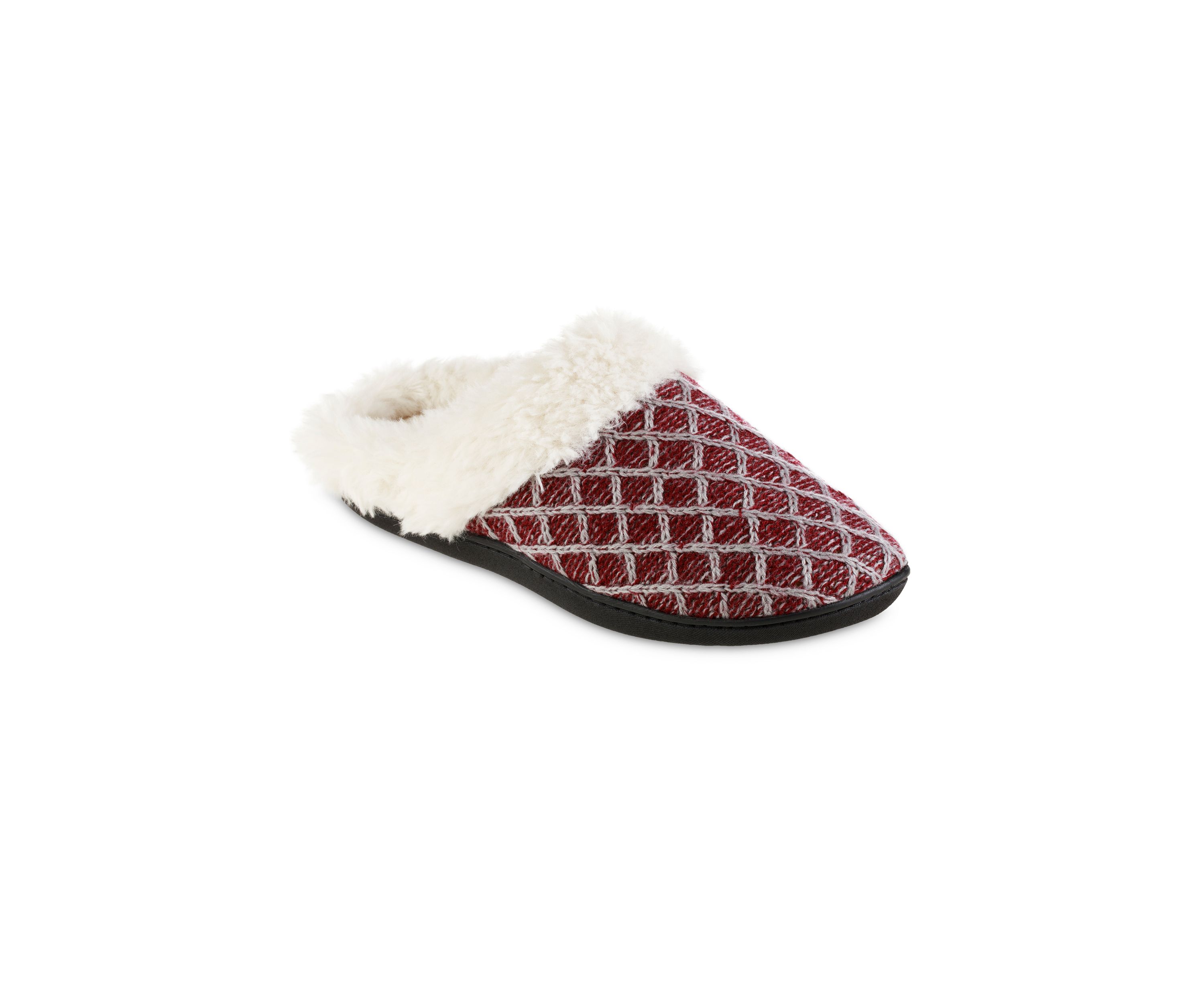 Womens Boucle Sweater Knit Clog Slippers