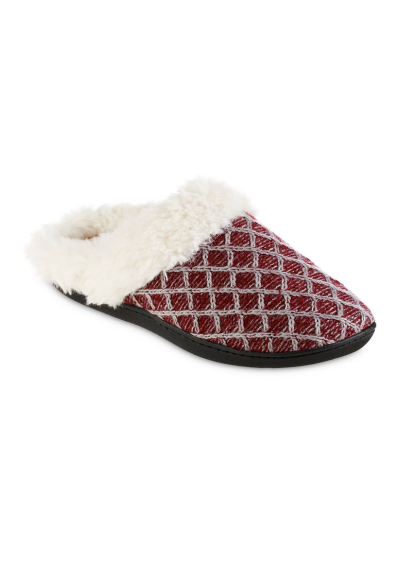 Womens Boucle Sweater Knit Clog Slippers