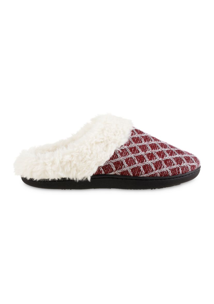 Womens Boucle Sweater Knit Clog Slippers