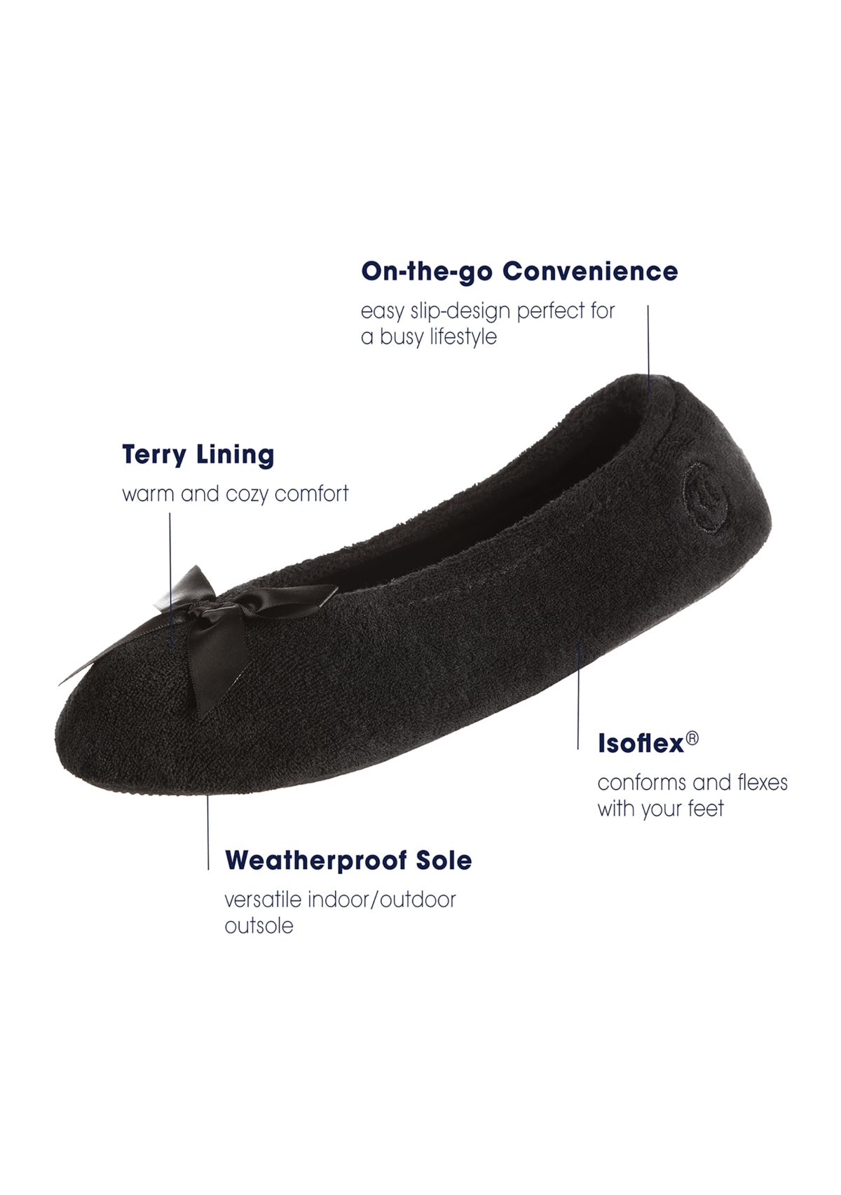 Womens Signature Classics Terry Ballet Slipper