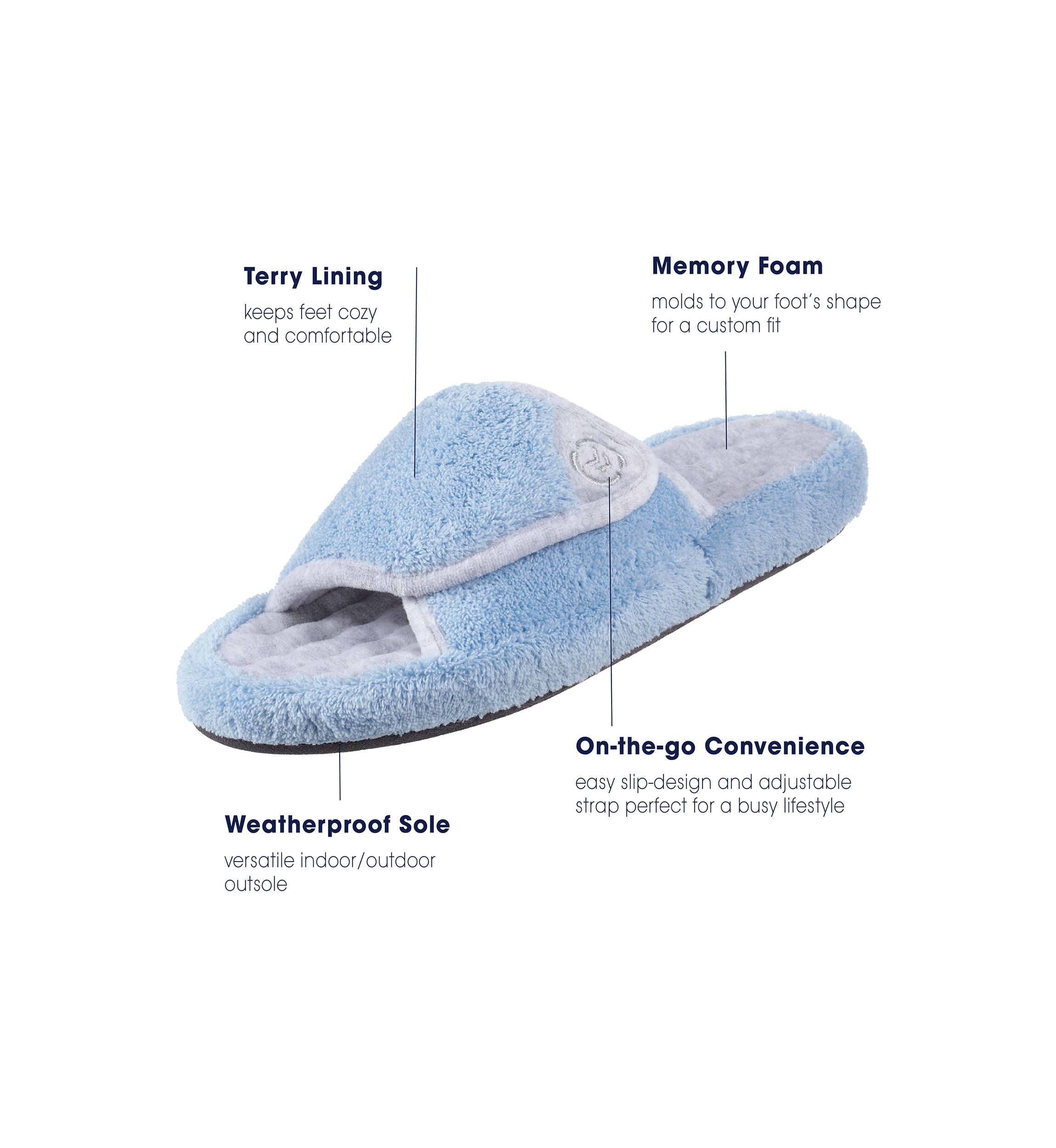 Signature Classics Microterry Spa Slide Slipper