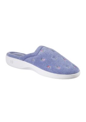 Isotoner Women s Secret Sole Embroidered Clog Slippers belk