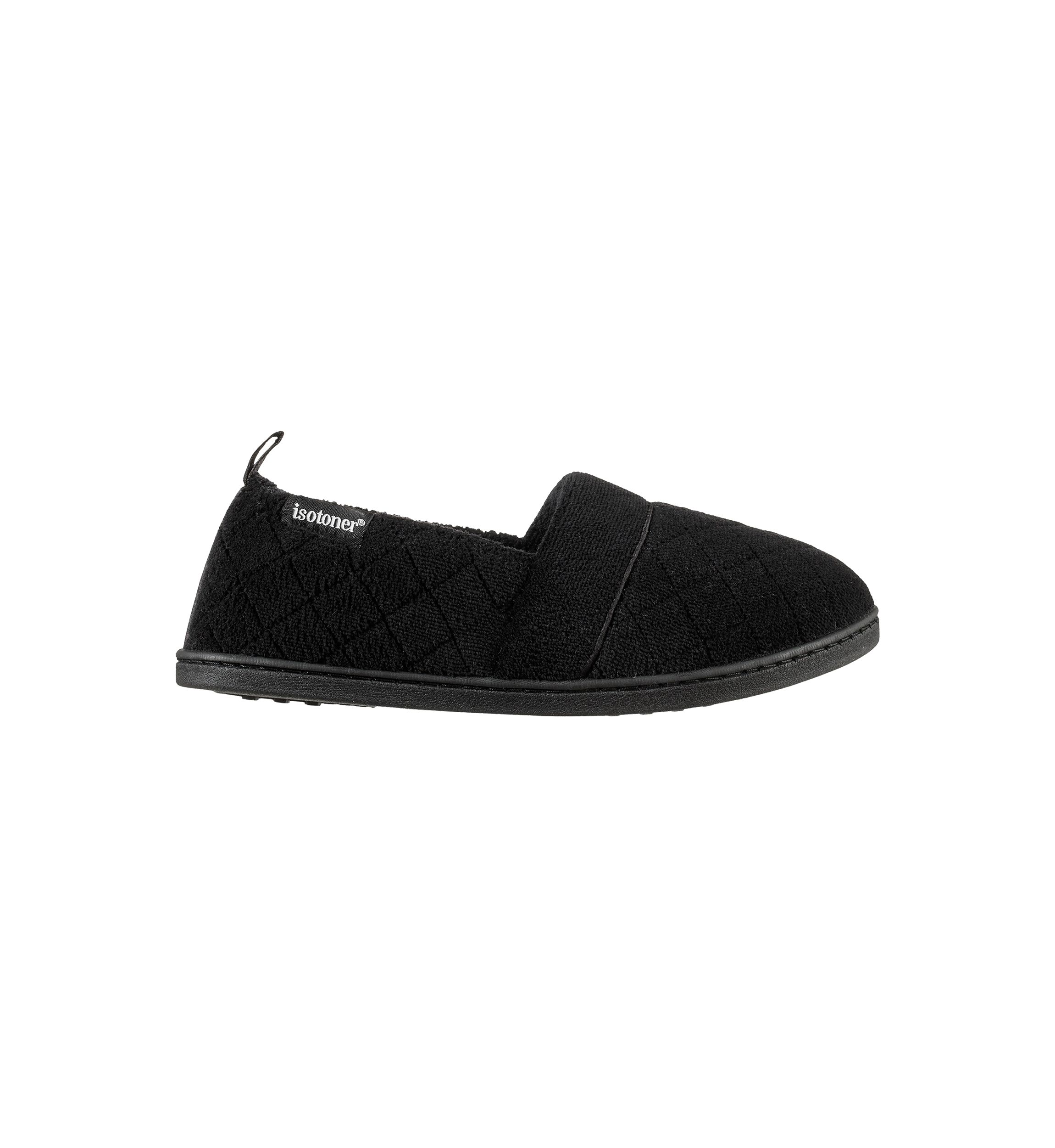  Quilted Memory Foam Micro Terry Slip On Slippers