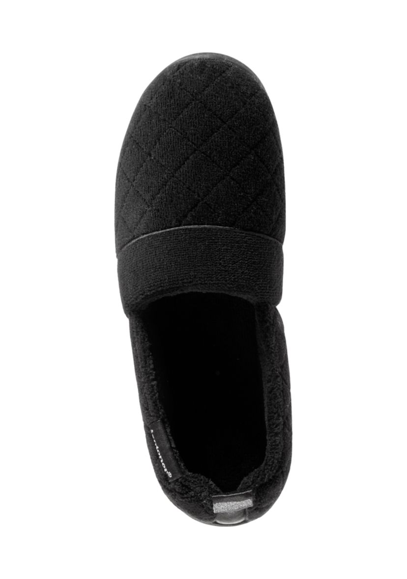  Quilted Memory Foam Micro Terry Slip On Slippers