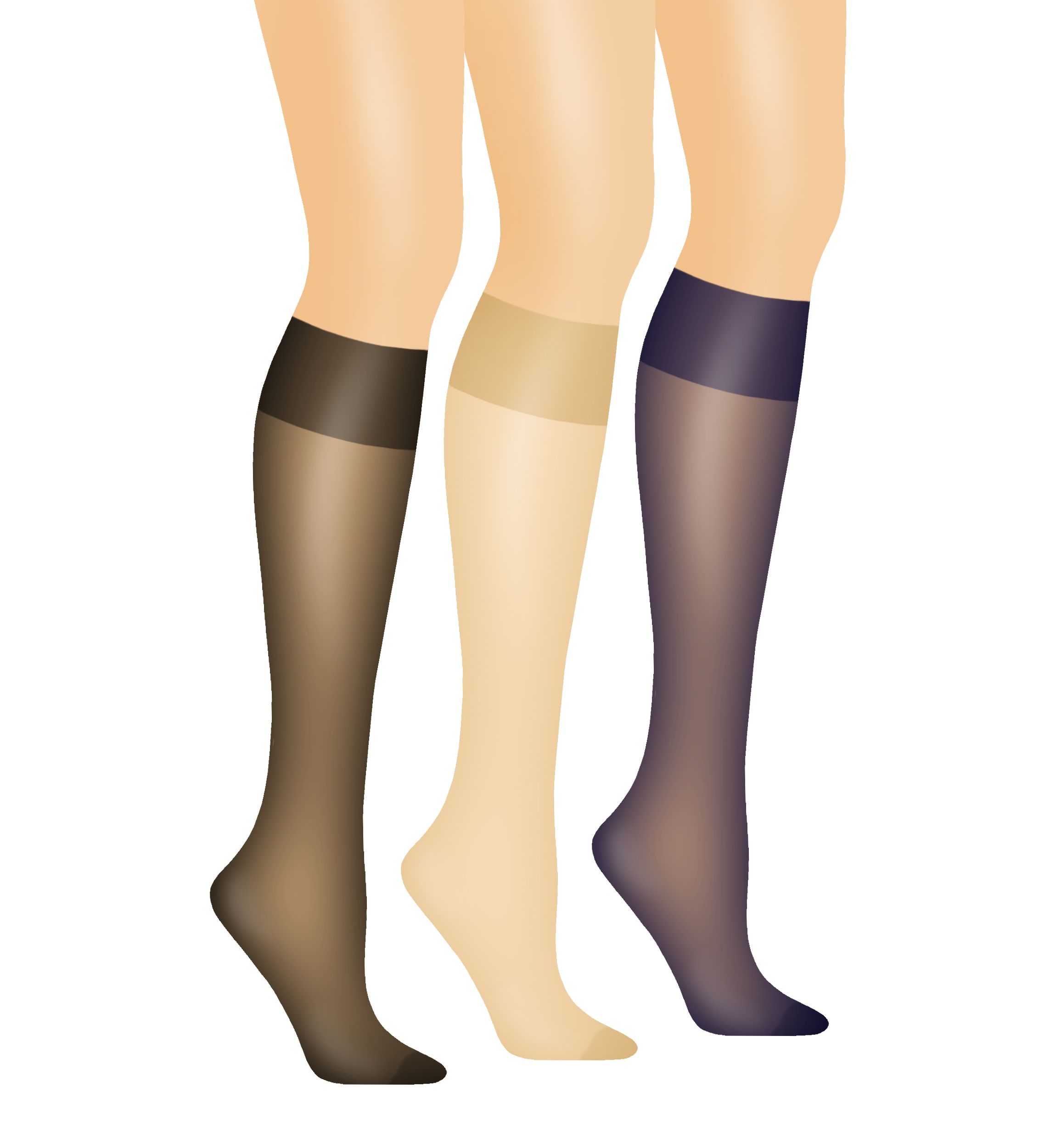 Silk Reflections Queen Size Sheer Knee High Enhanced Toe