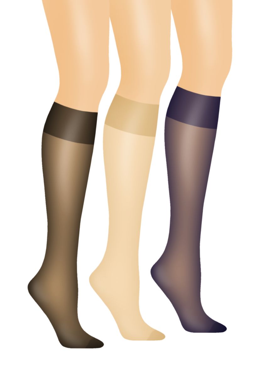 Silk Reflections Queen Size Sheer Knee High Enhanced Toe
