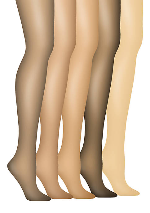 Thigh High Stockings 3-Pack Women's Hanes Silky Sheer Reflections Sandalfoot 