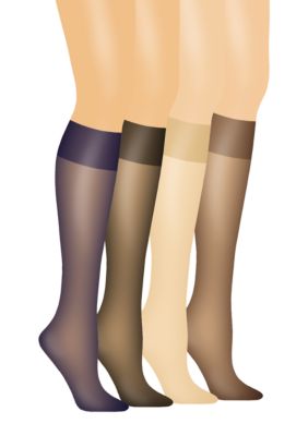 Hanes Women's Silk Reflections Silky Sheer Knee High 2 Pack
