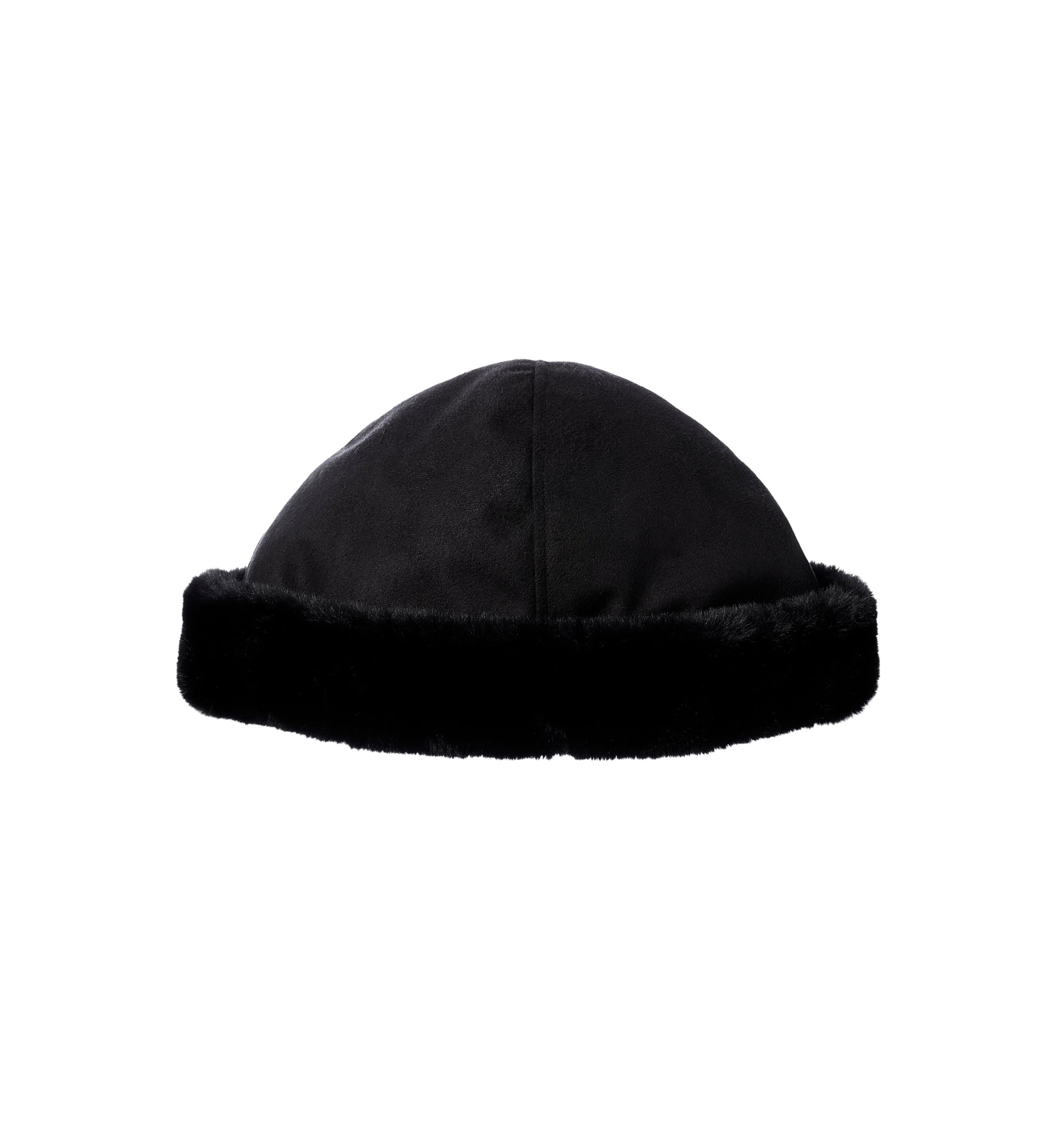 Women’s Recycled Water Repellent Microsuede Hat with Faux Fur Cuff