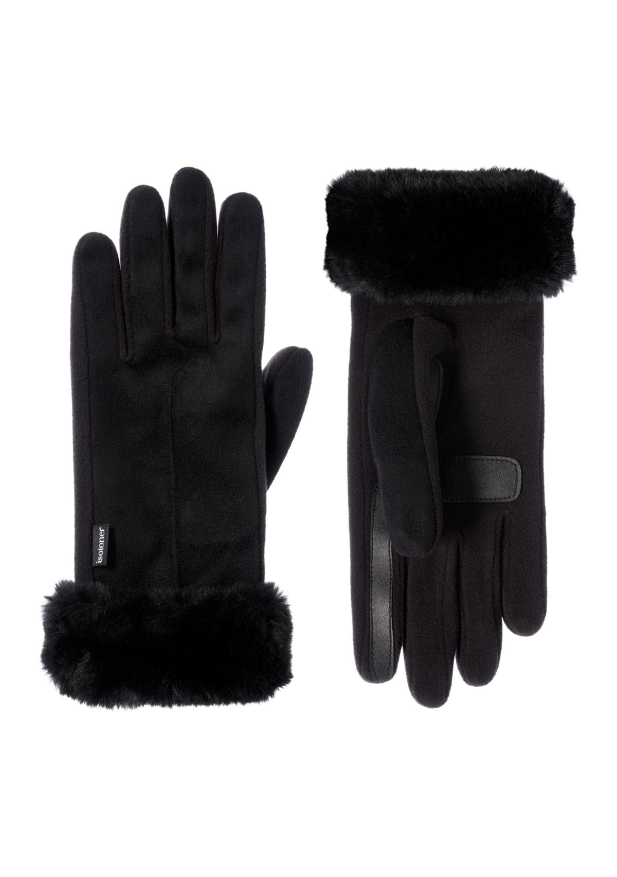 Women’s Recycled Microsuede/Fleece Water Repellent Gloves with Fur Cuff