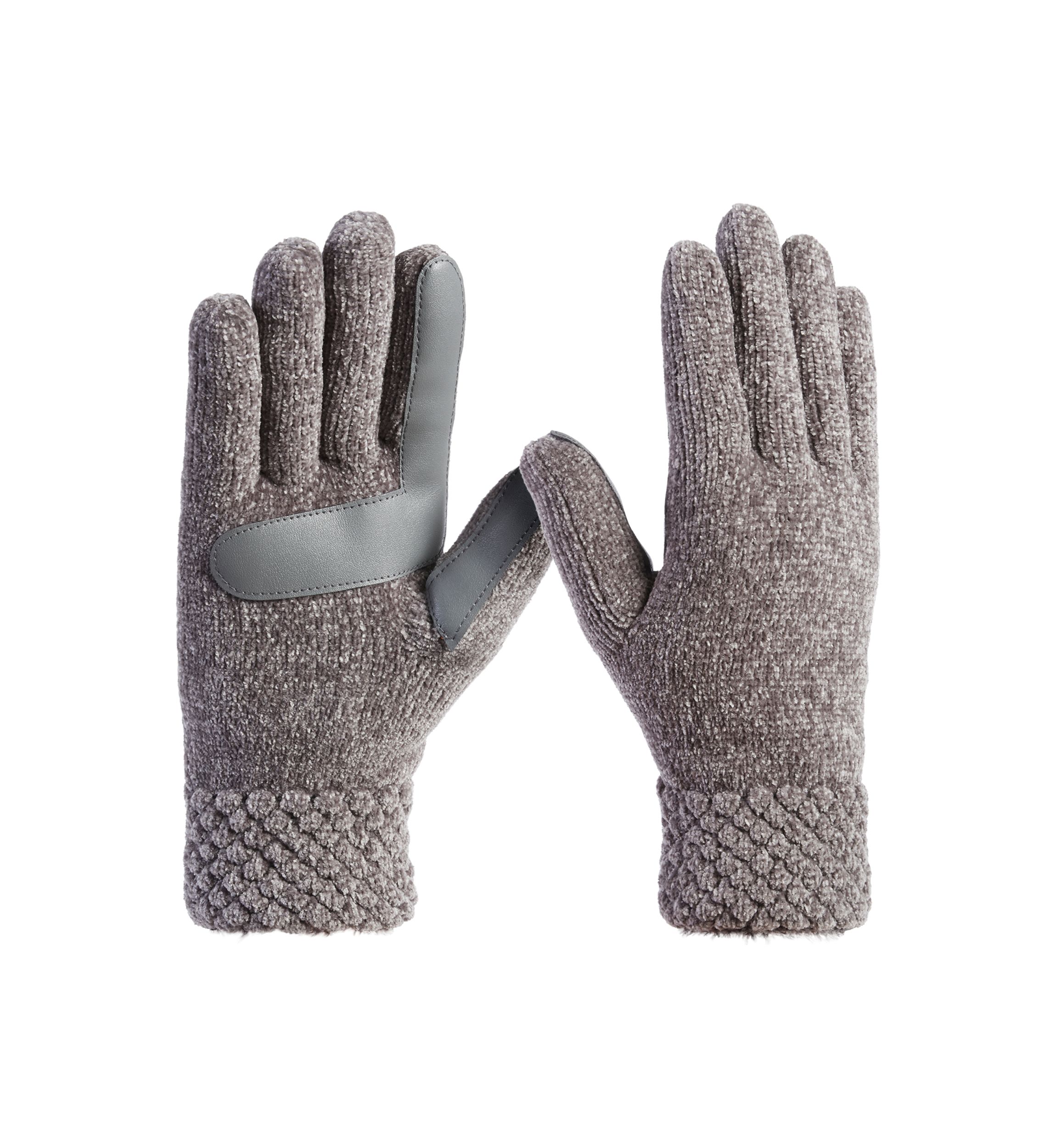Women’s Recycled Chenille Knit Water Repellent Gloves with Popcorn Cuff