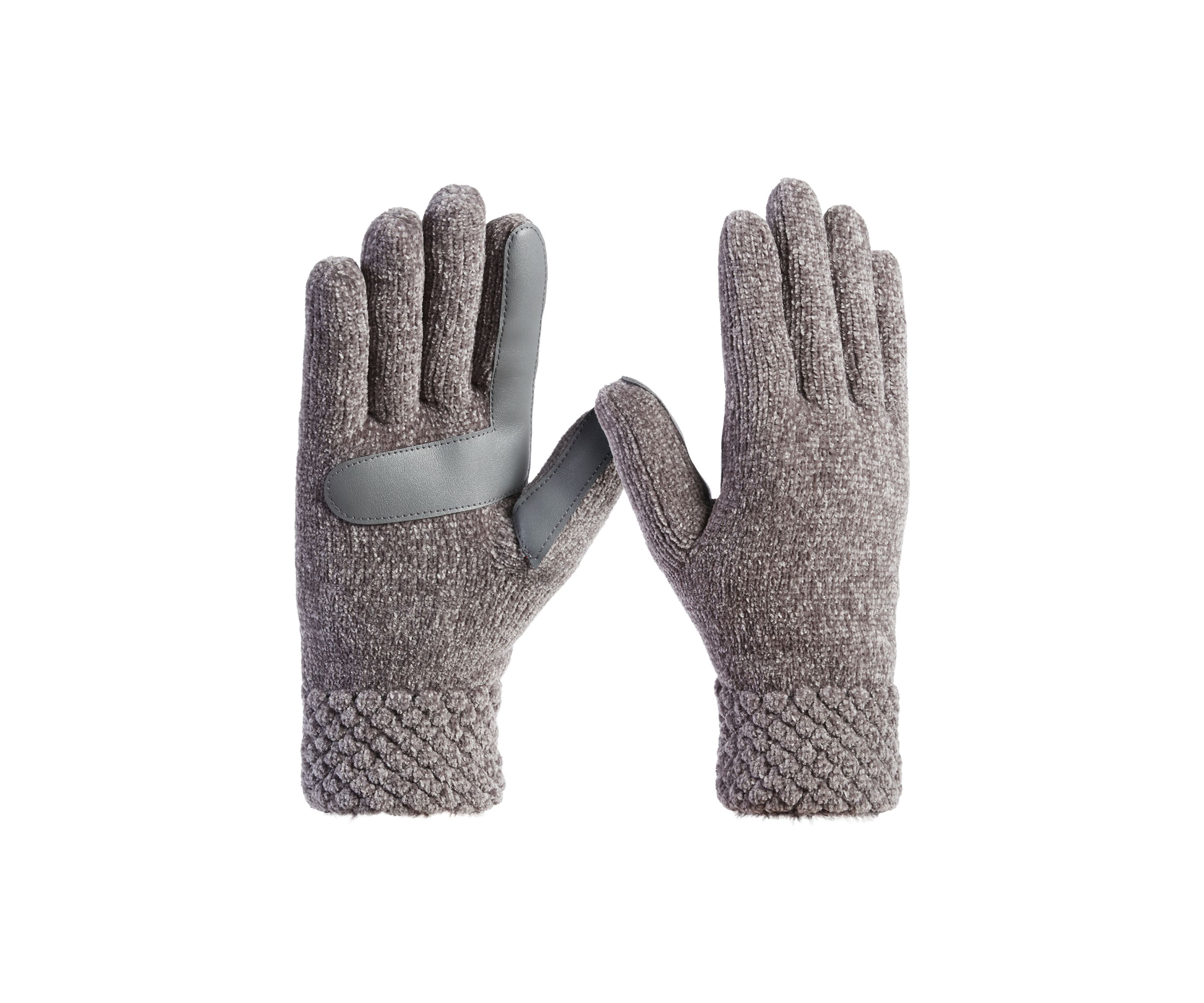 Women’s Recycled Chenille Knit Water Repellent Gloves with Popcorn Cuff