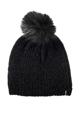 Women's Recycled Chenille Knit Hat with Faux Fur Pom