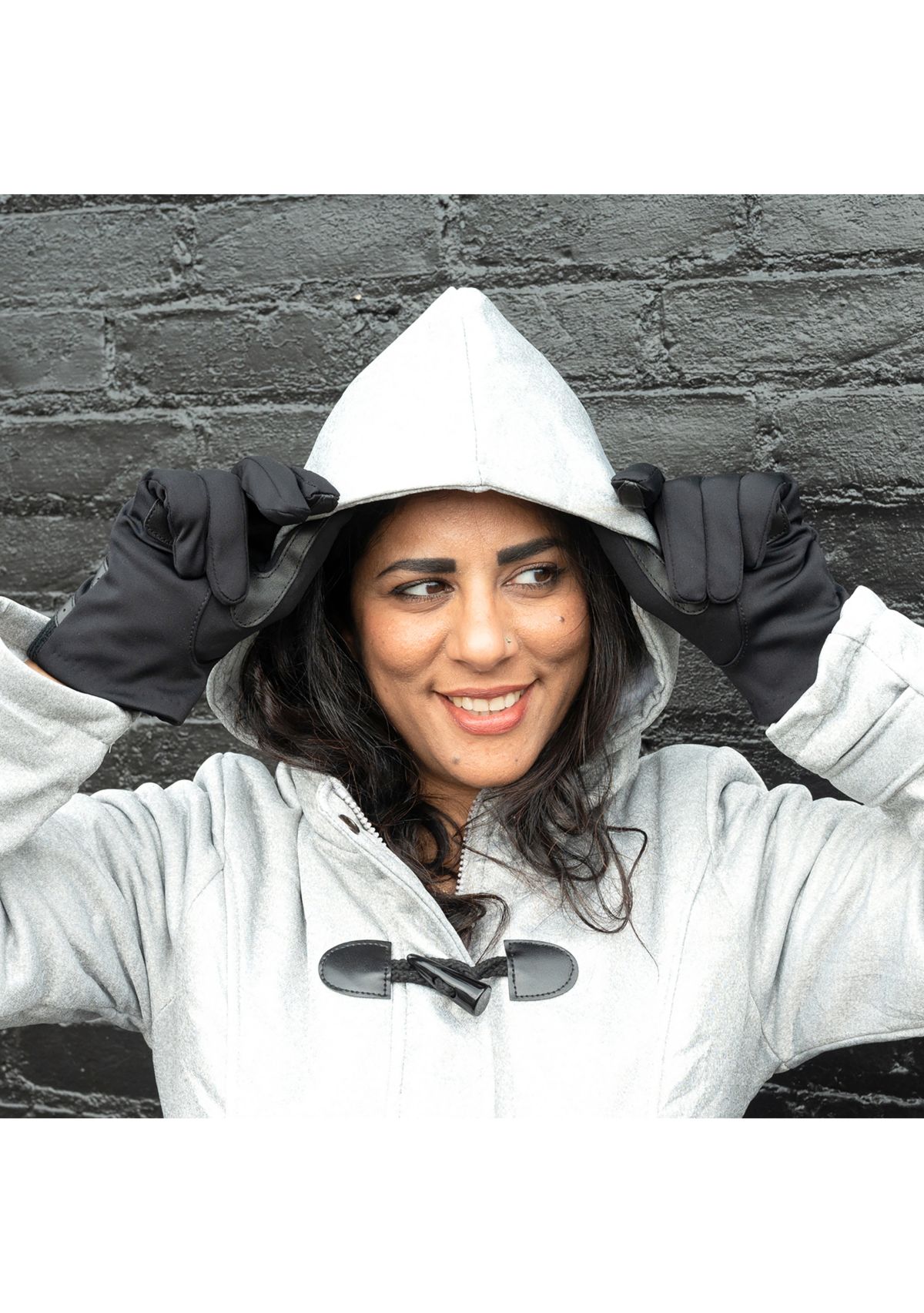 Womens Spandex Gloves with Rib Knit