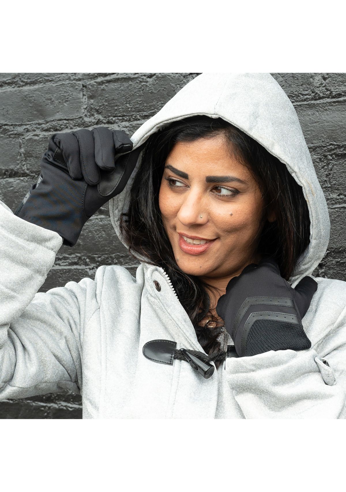 Womens Spandex Gloves with Rib Knit