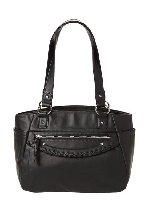 Bueno Smooth Washed Double Top Zip Shoulder Bag