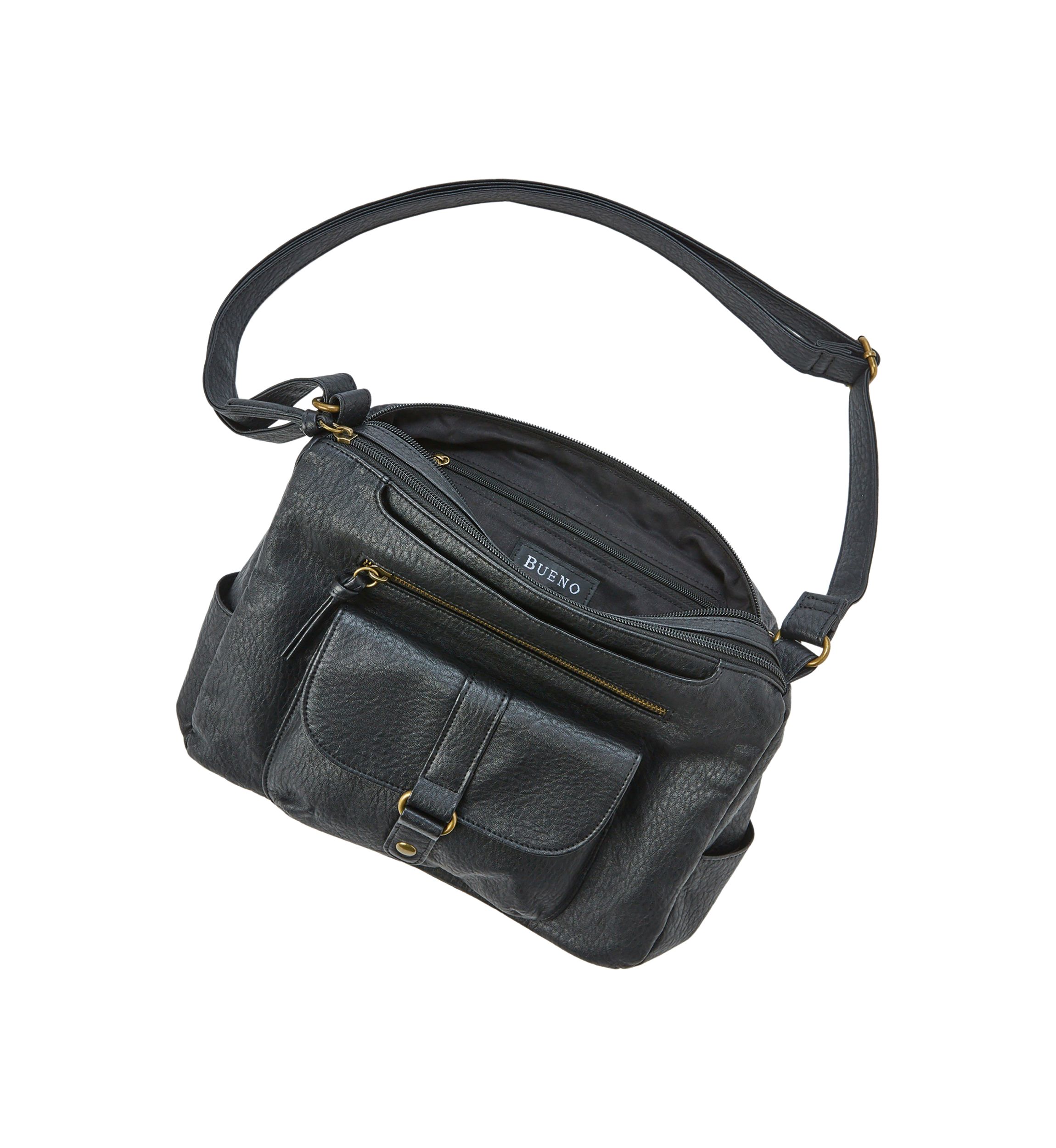 Large Multi Pocket Top Zip Shoulder Bag 