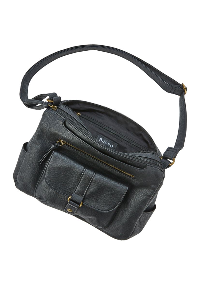 Large Multi Pocket Top Zip Shoulder Bag 