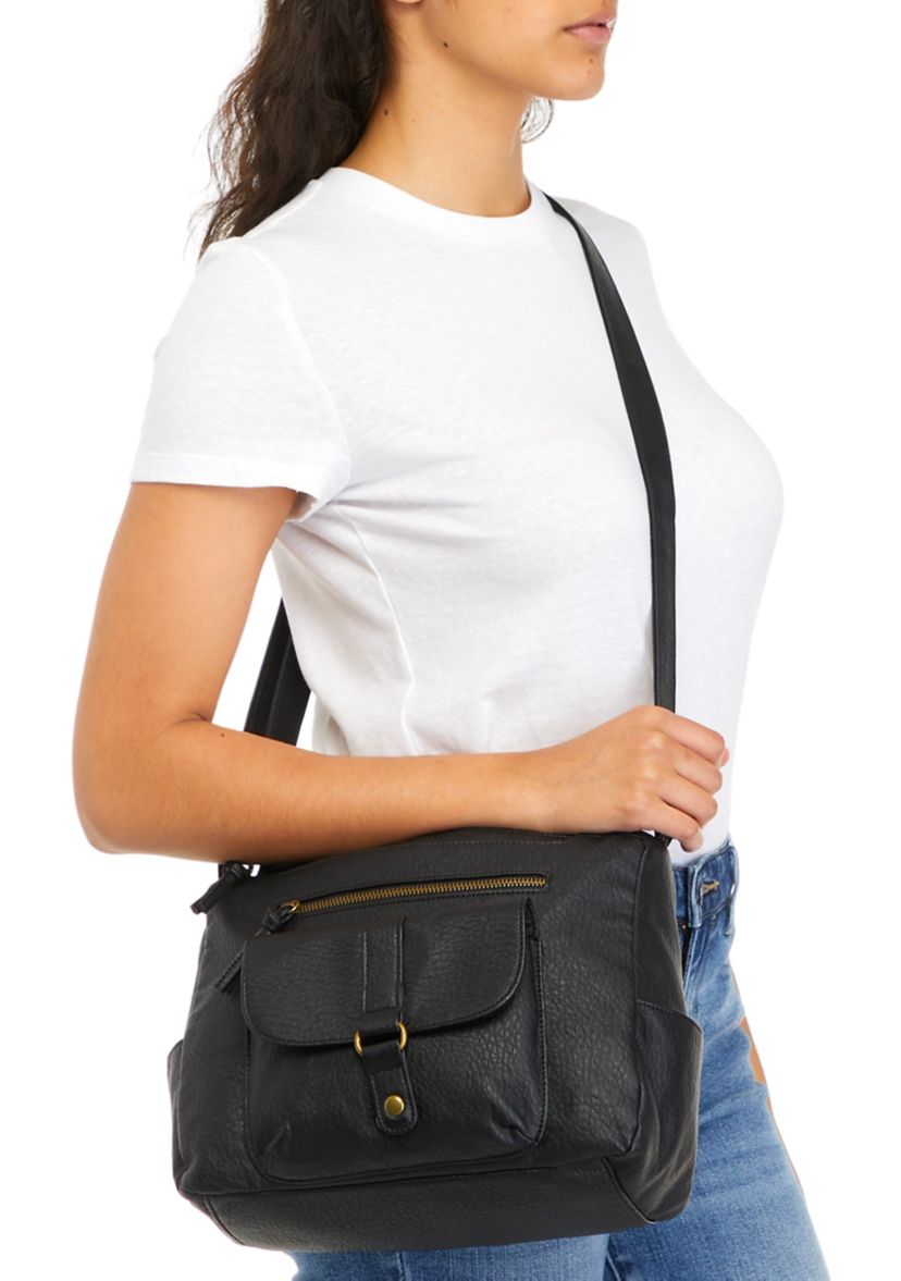 Large Multi Pocket Top Zip Shoulder Bag 