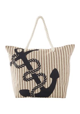 Stripe and Anchor Tote Bag