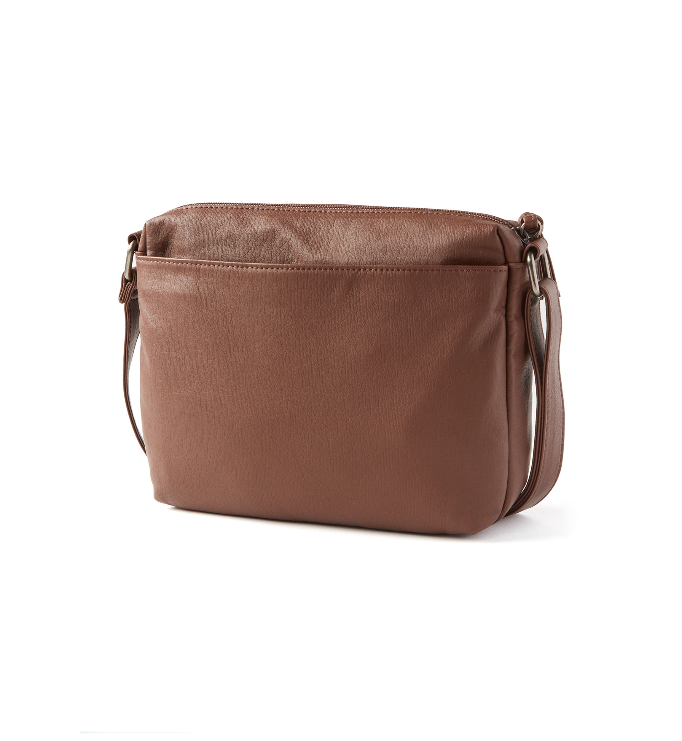 Multi Zip Panel Crossbody Bag