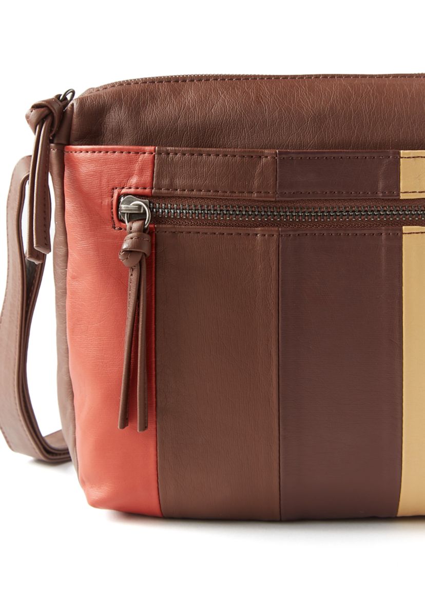Multi Zip Panel Crossbody Bag