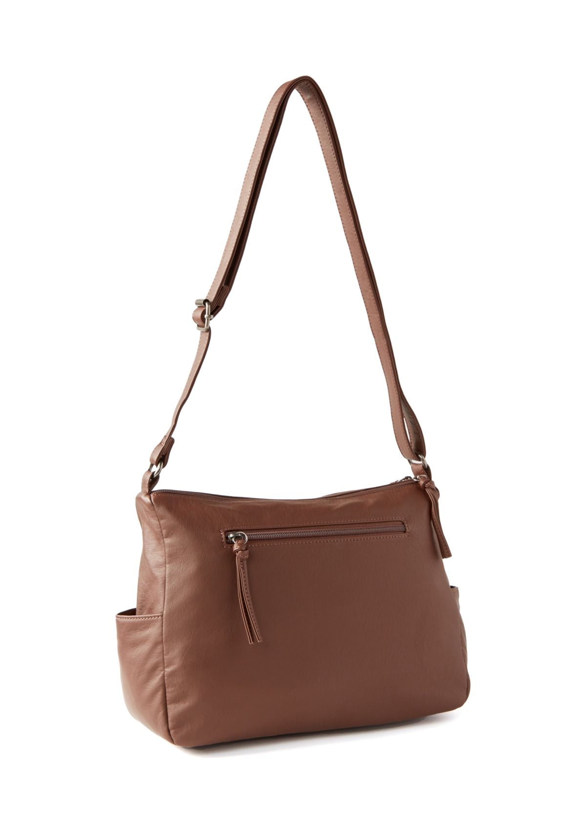 Multi Zip Panel Shoulder Bag