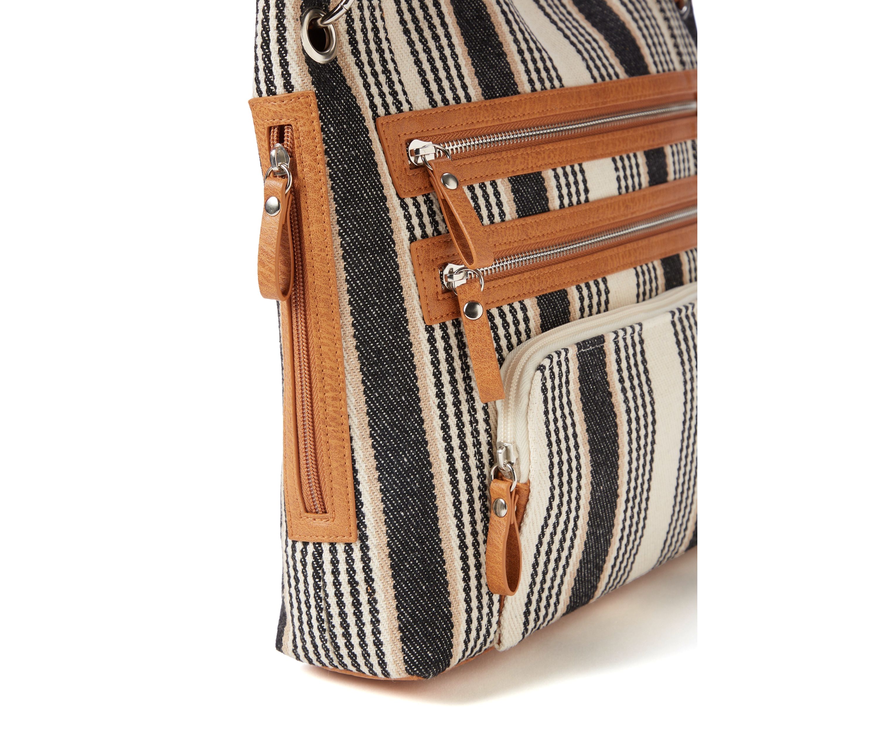 Canvas Stripe Crossbody Bag