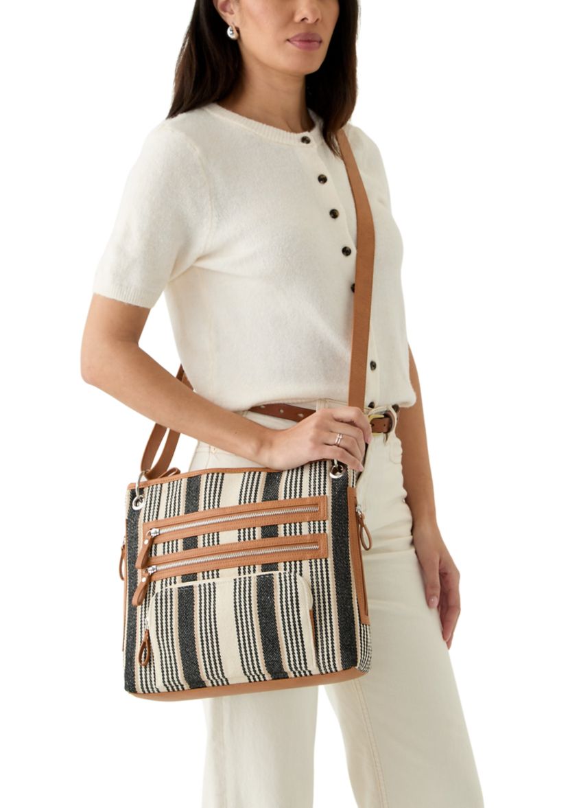 Canvas Stripe Crossbody Bag