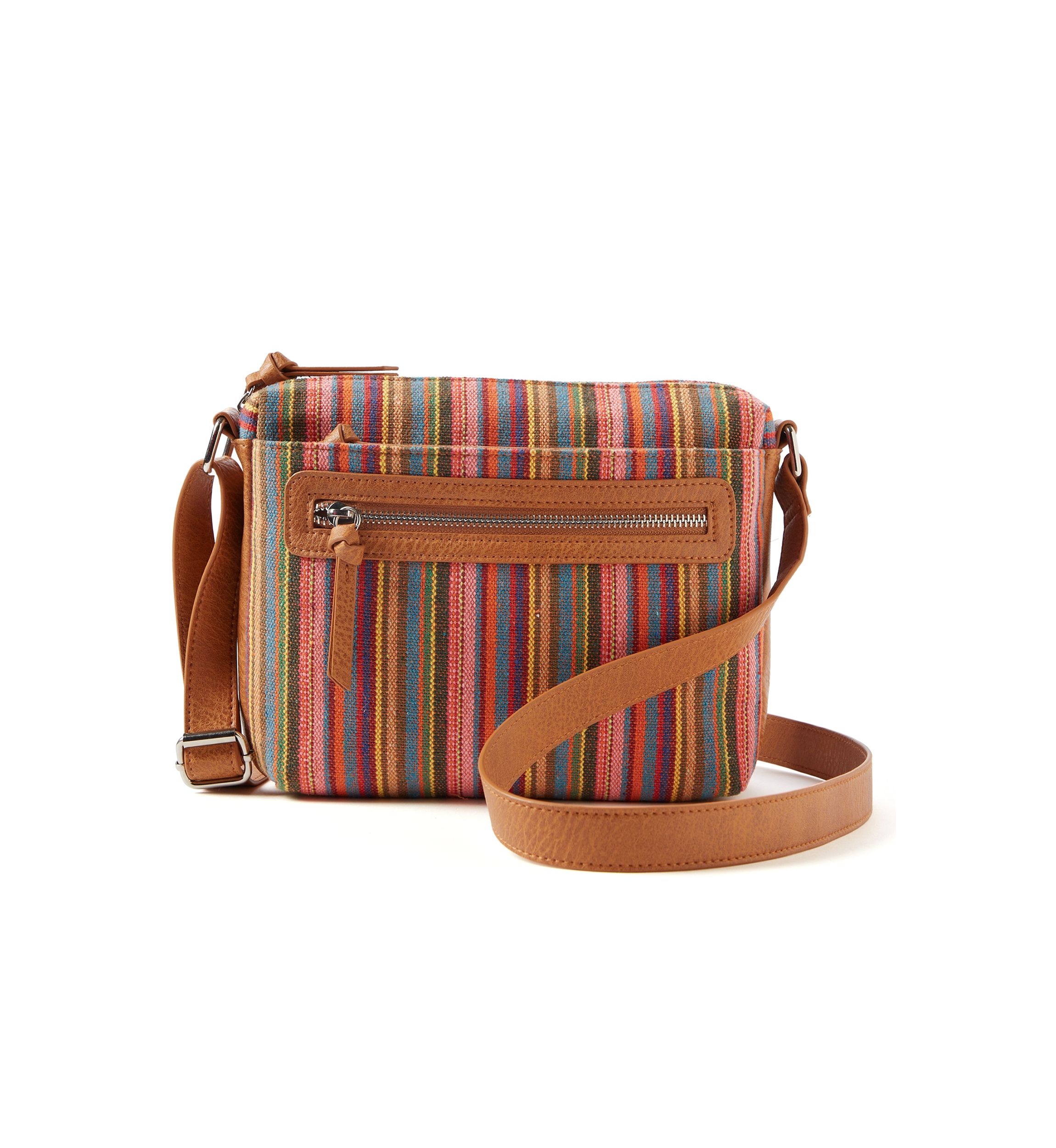 Canvas Stripe Small Crossbody Bag