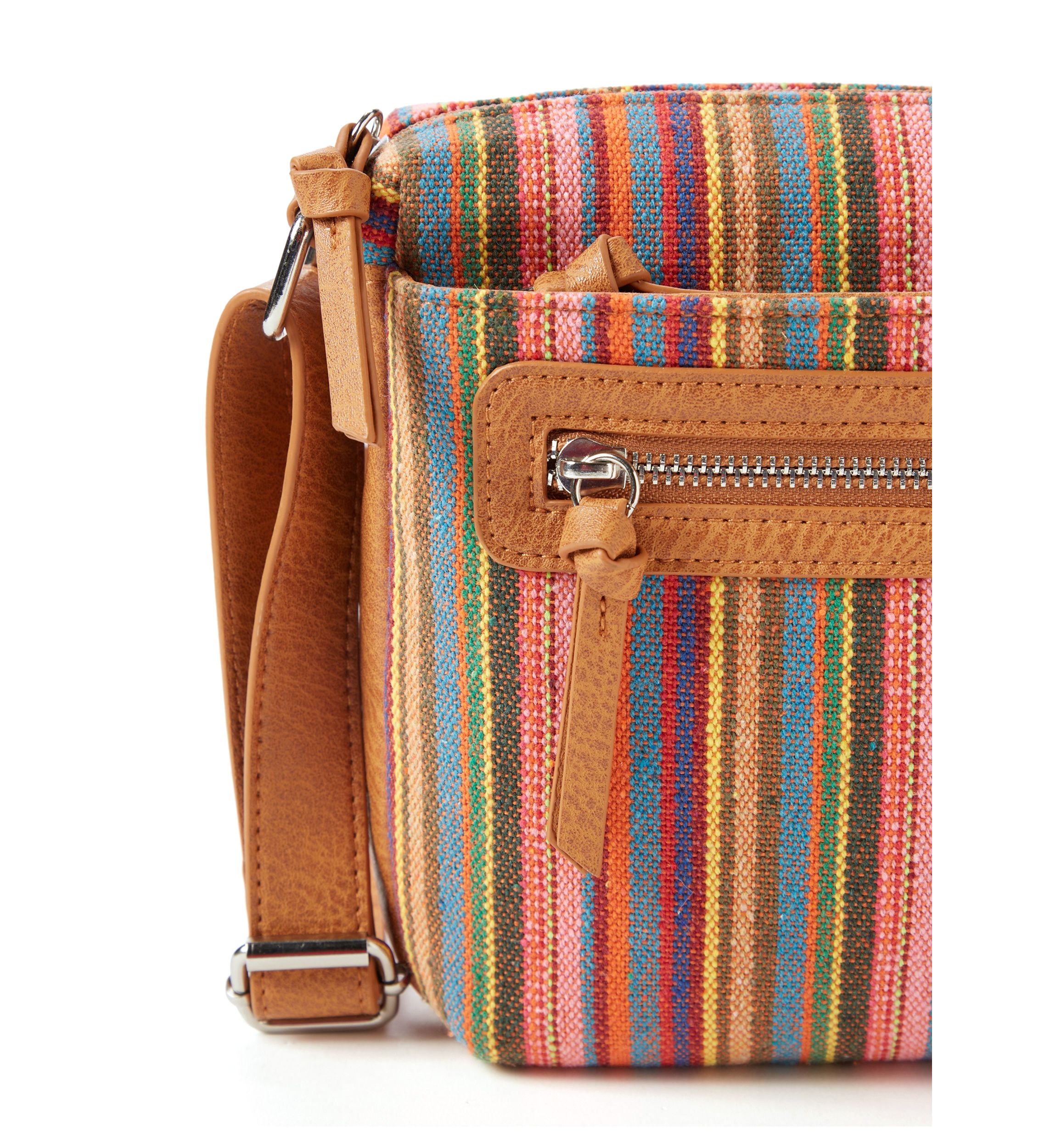 Canvas Stripe Small Crossbody Bag