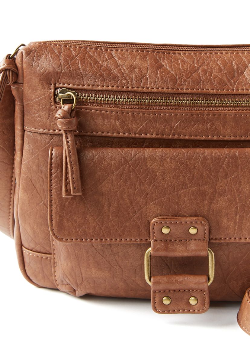 Buckle Front Pocket Crossbody Bag