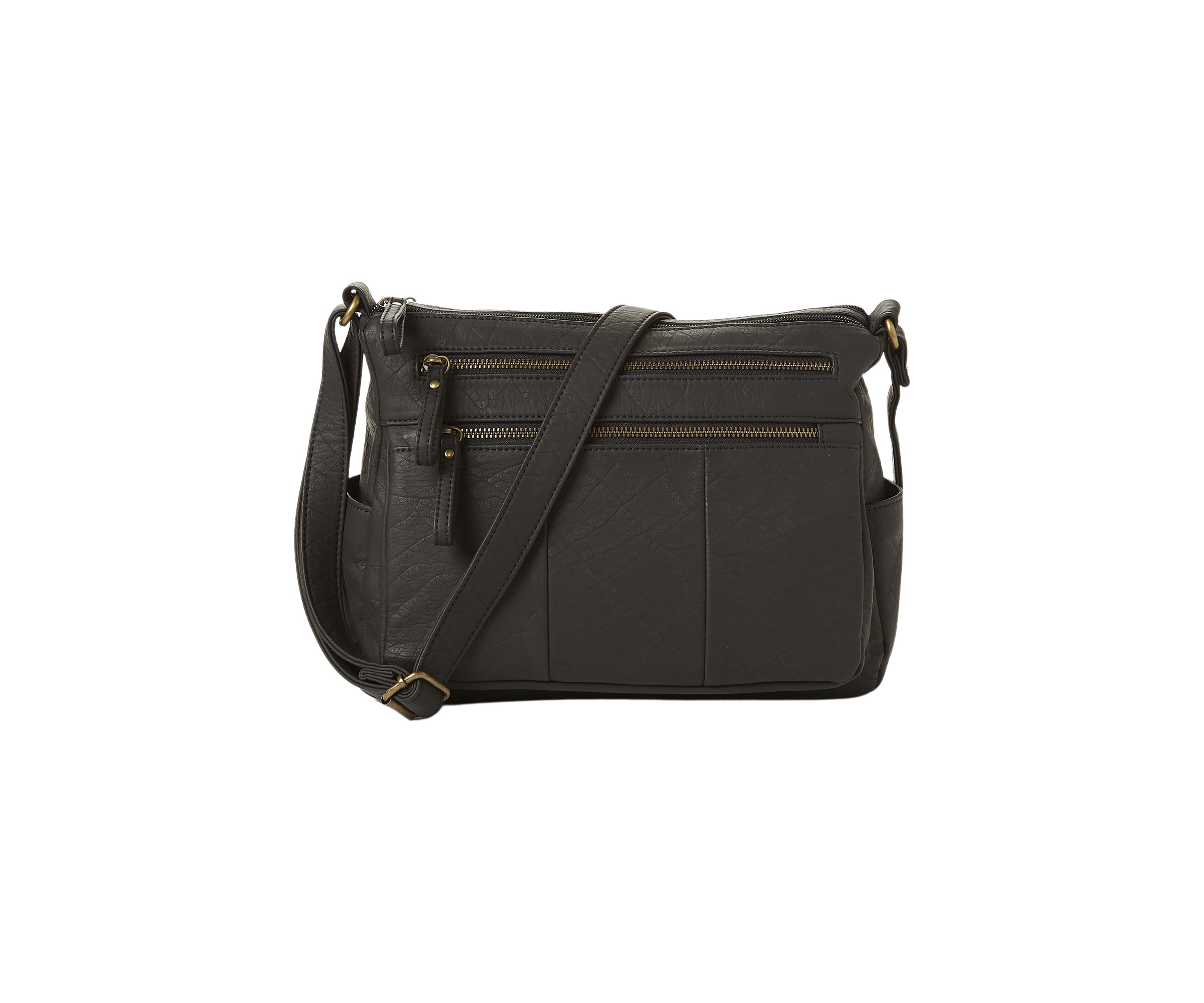 Double Zip Pocket Shoulder Bag 