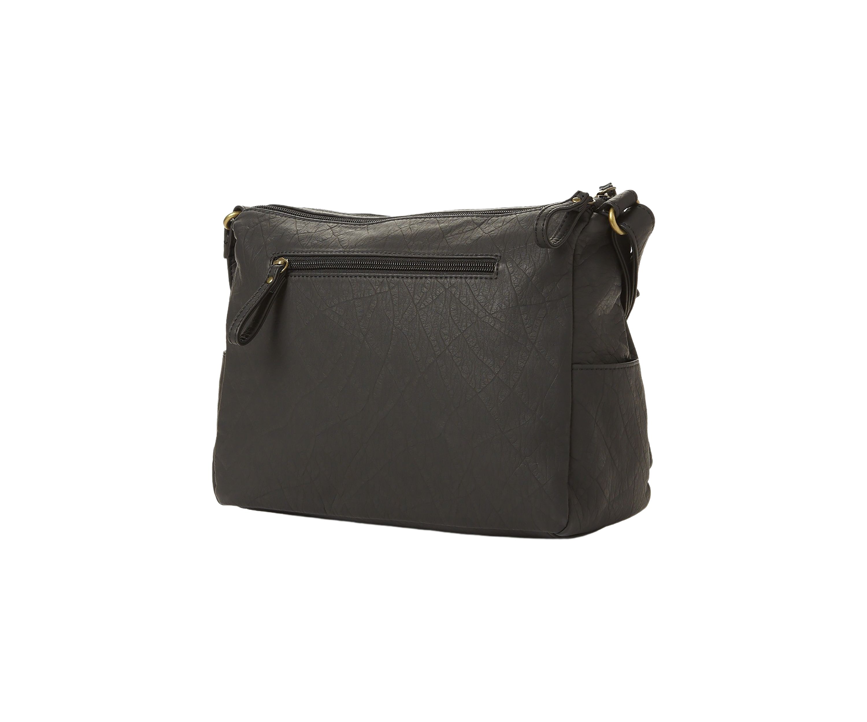 Double Zip Pocket Shoulder Bag 