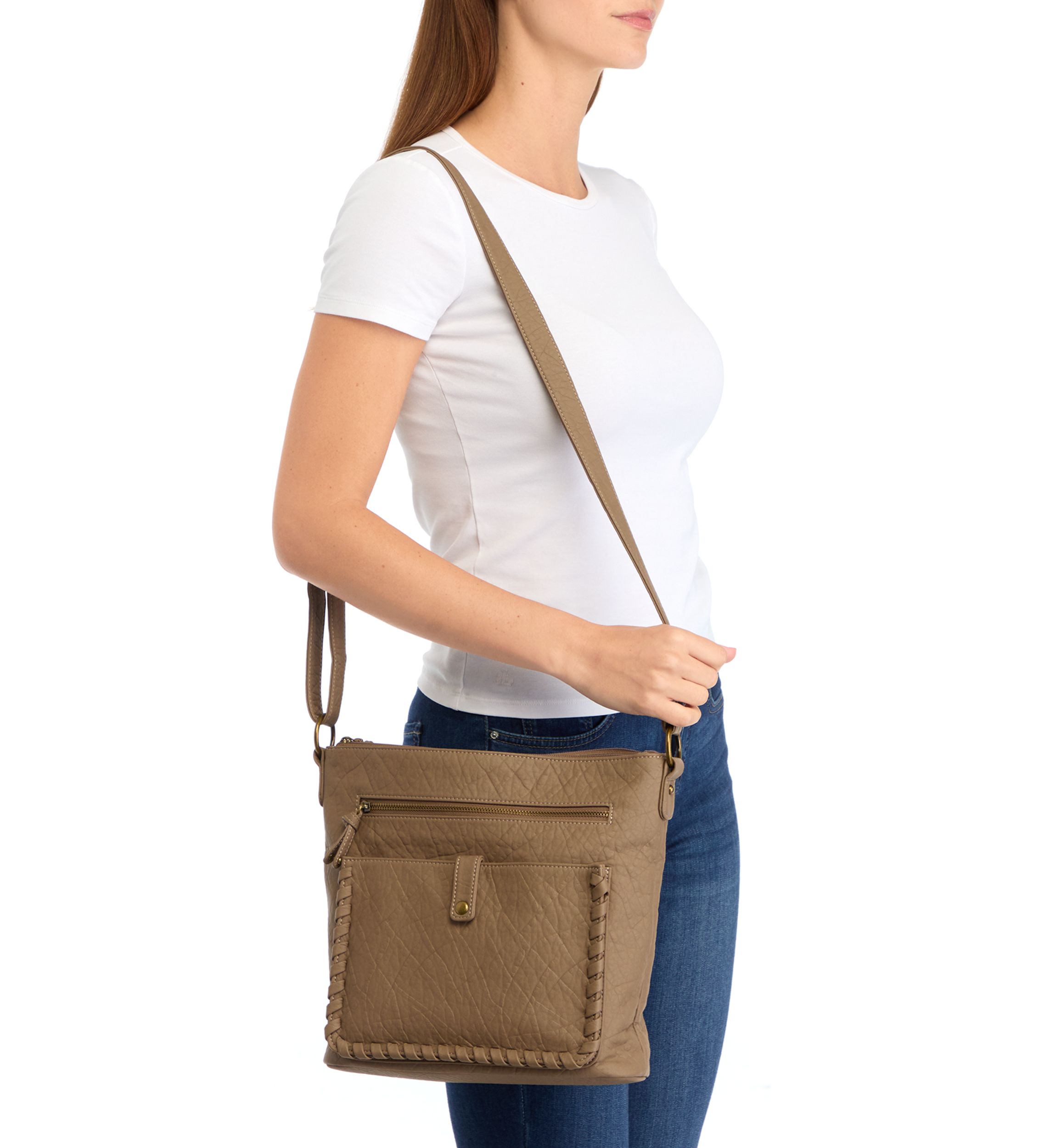 Whipstitch Detail Shoulder Bag