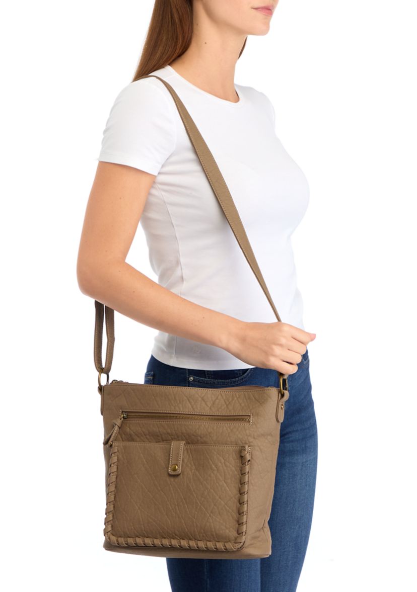 Whipstitch Detail Shoulder Bag