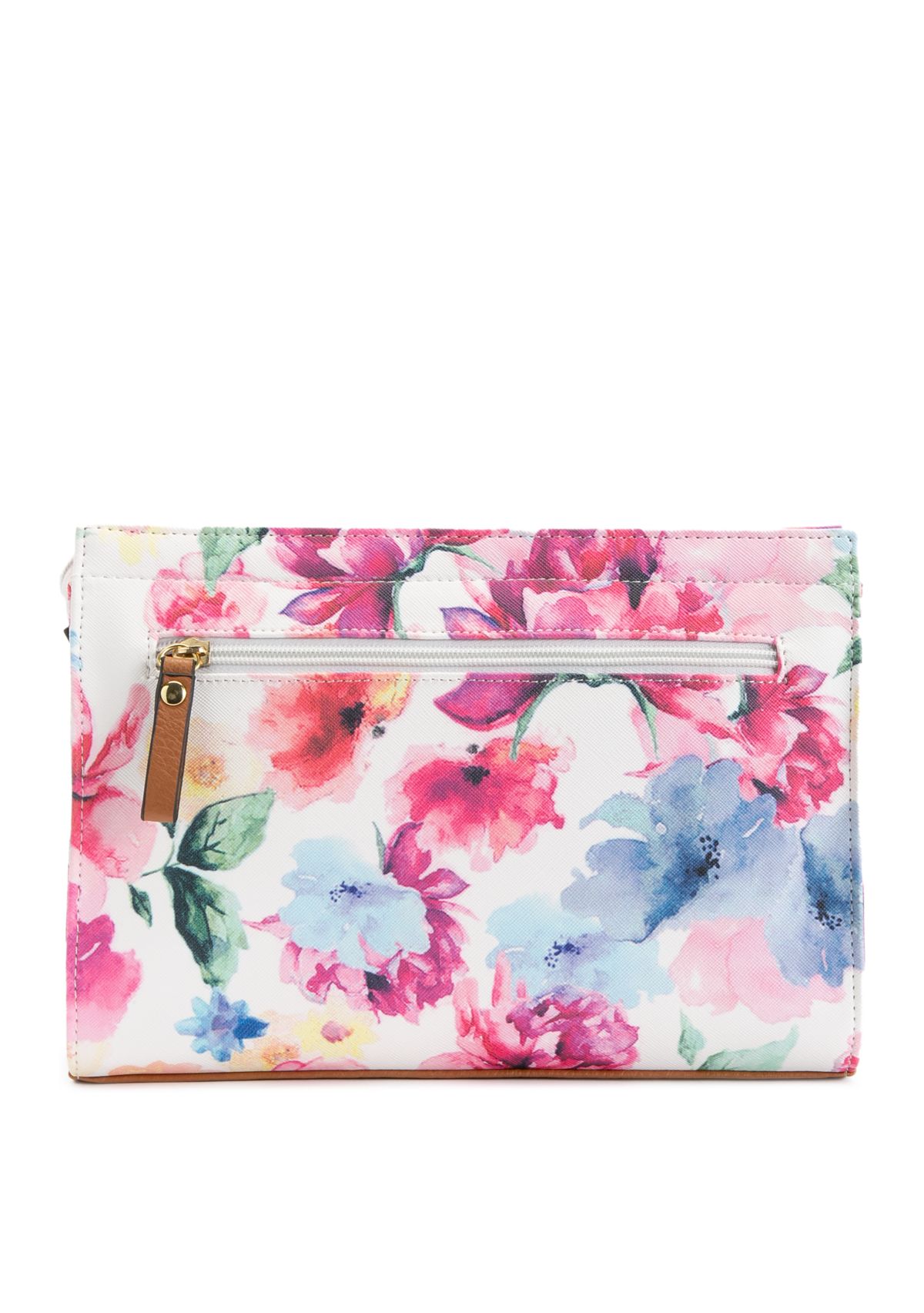 Printed Watercolor Floral Mid Size Convertible Clutch