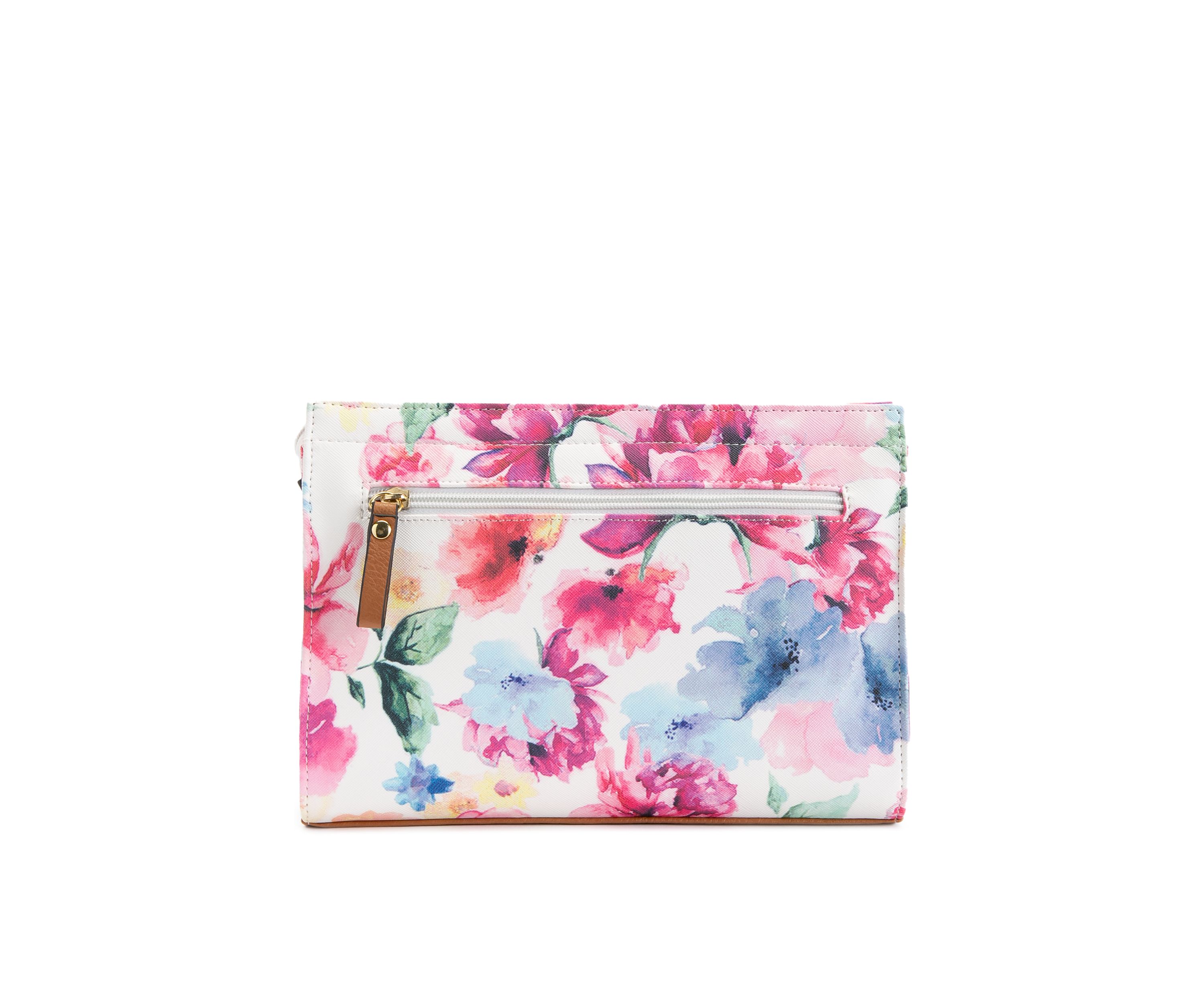 Printed Watercolor Floral Mid Size Convertible Clutch