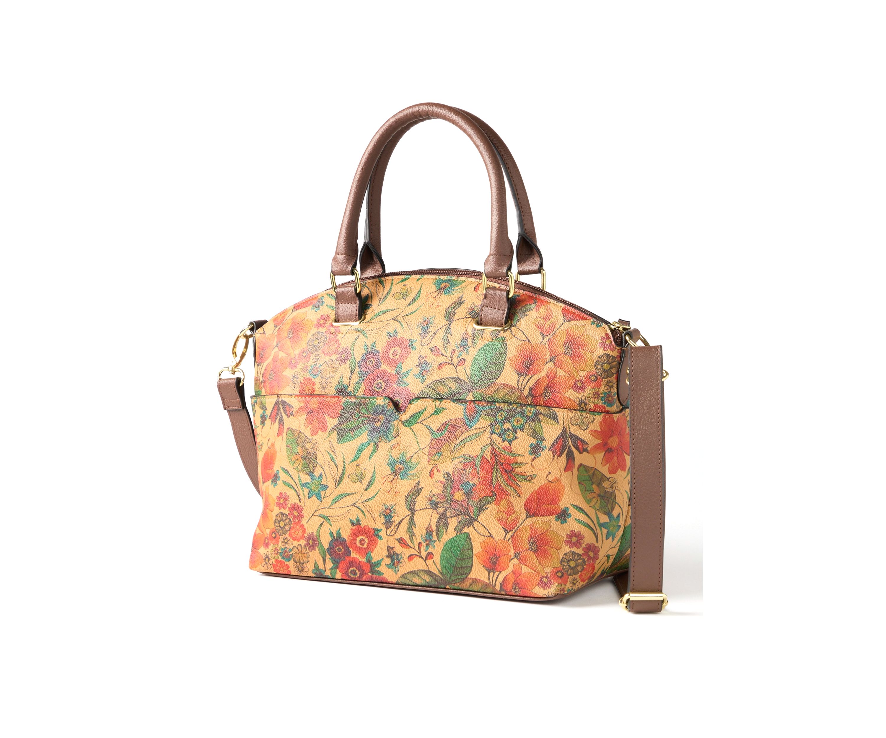 Floral Print Dome Satchel Bag