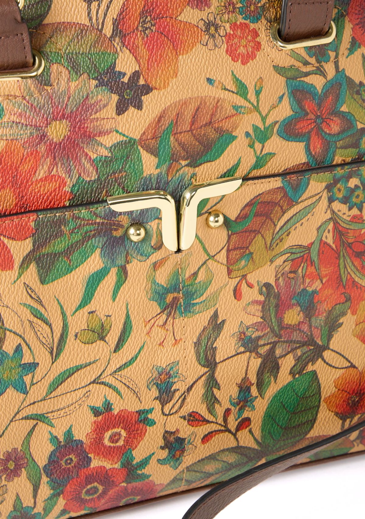 Floral Print Dome Satchel Bag