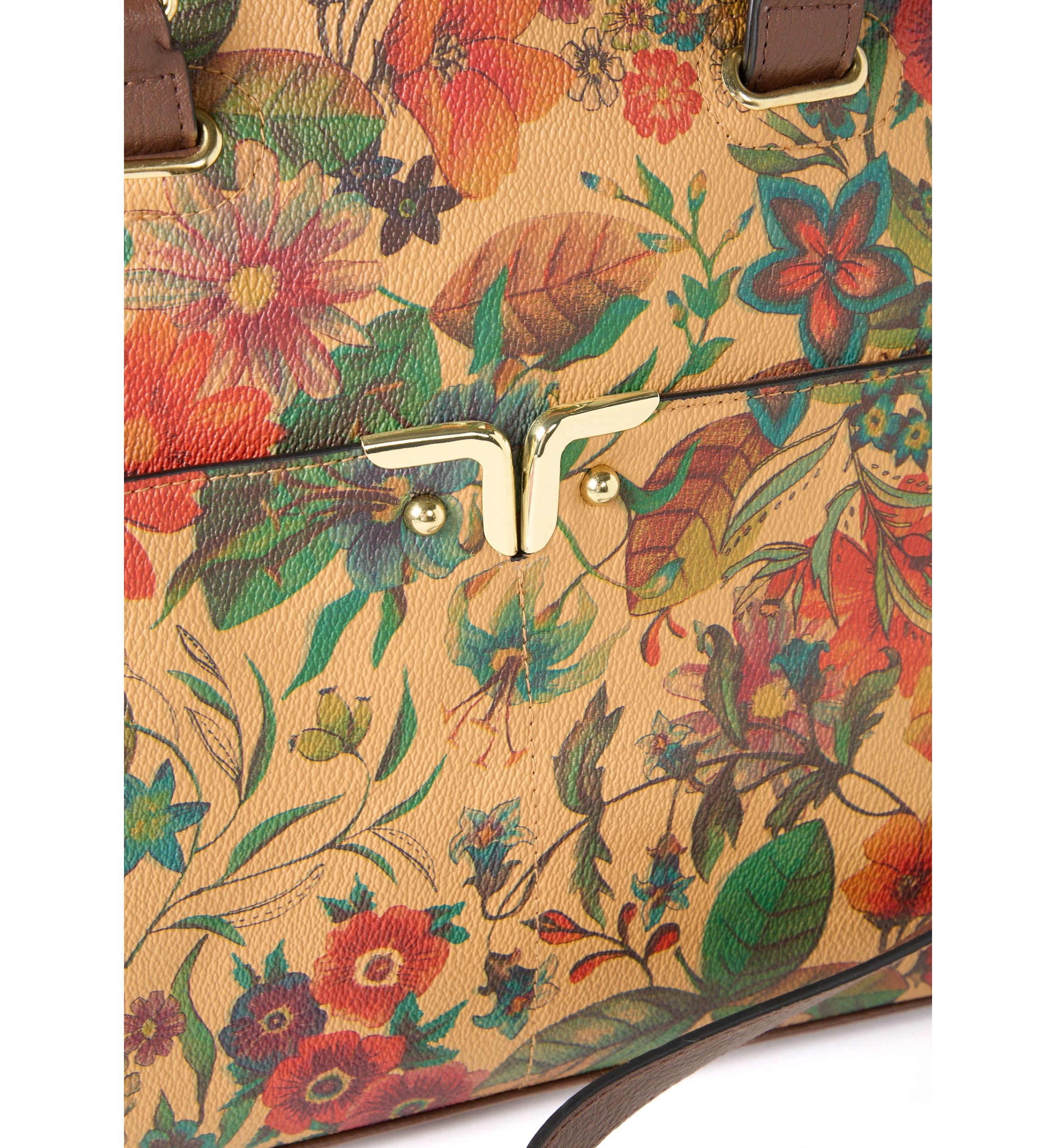 Floral Print Dome Satchel Bag