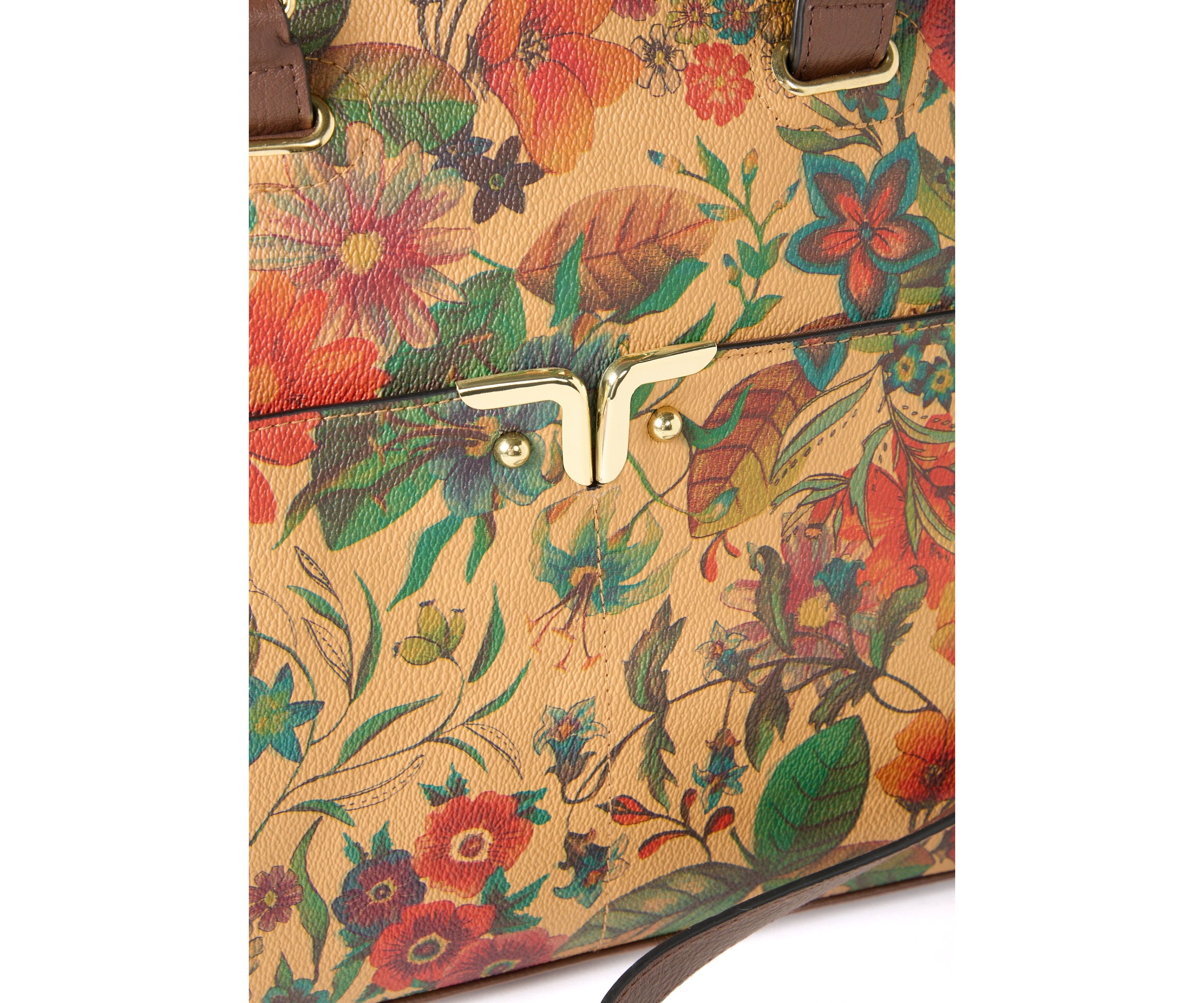 Floral Print Dome Satchel Bag