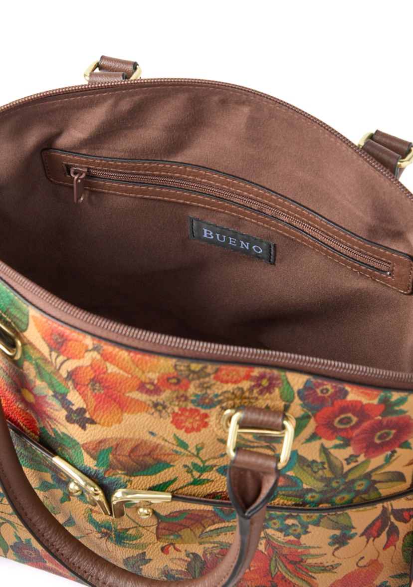 Floral Print Dome Satchel Bag
