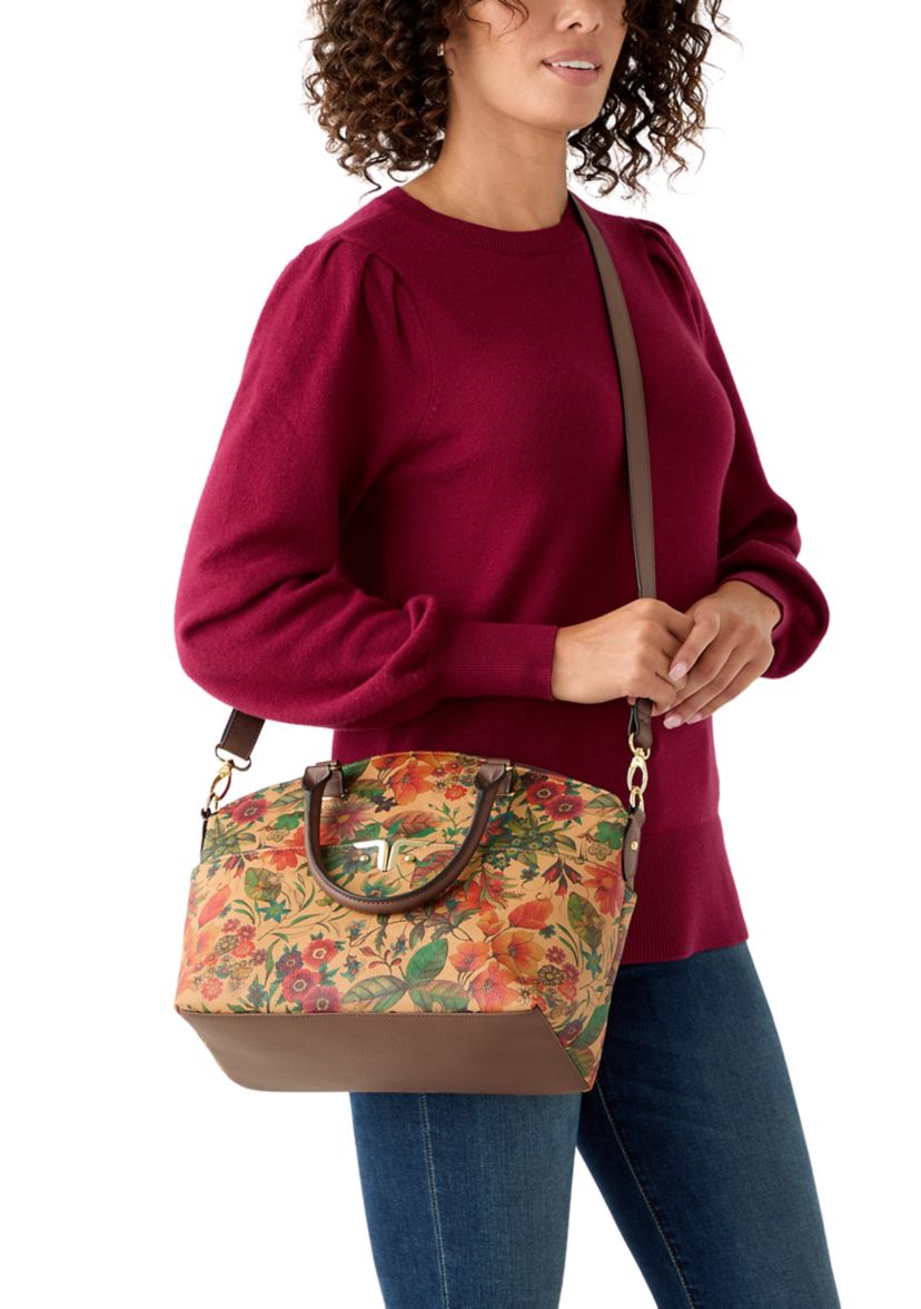 Floral Print Dome Satchel Bag
