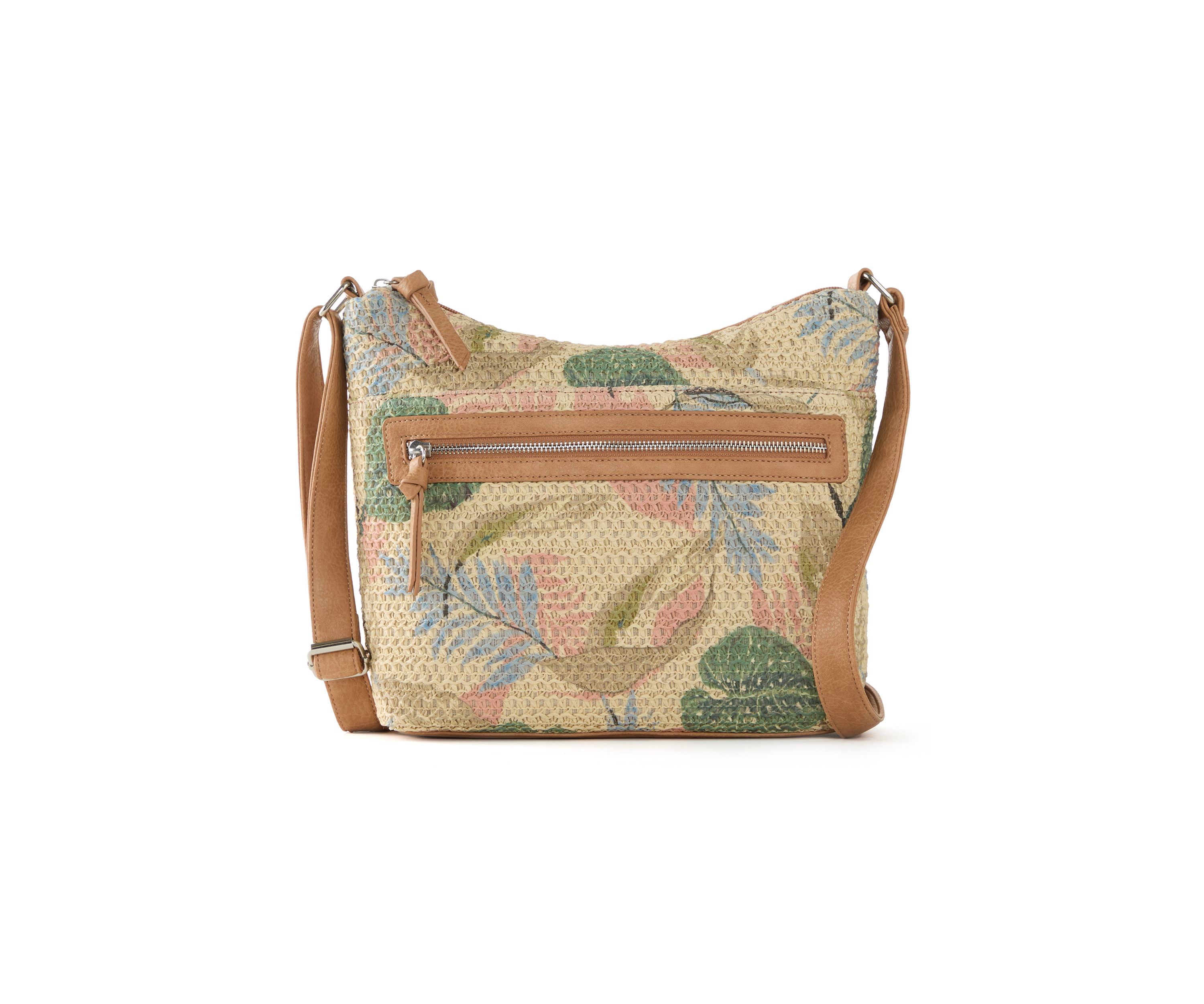 Printed Straw Hobo Bag 