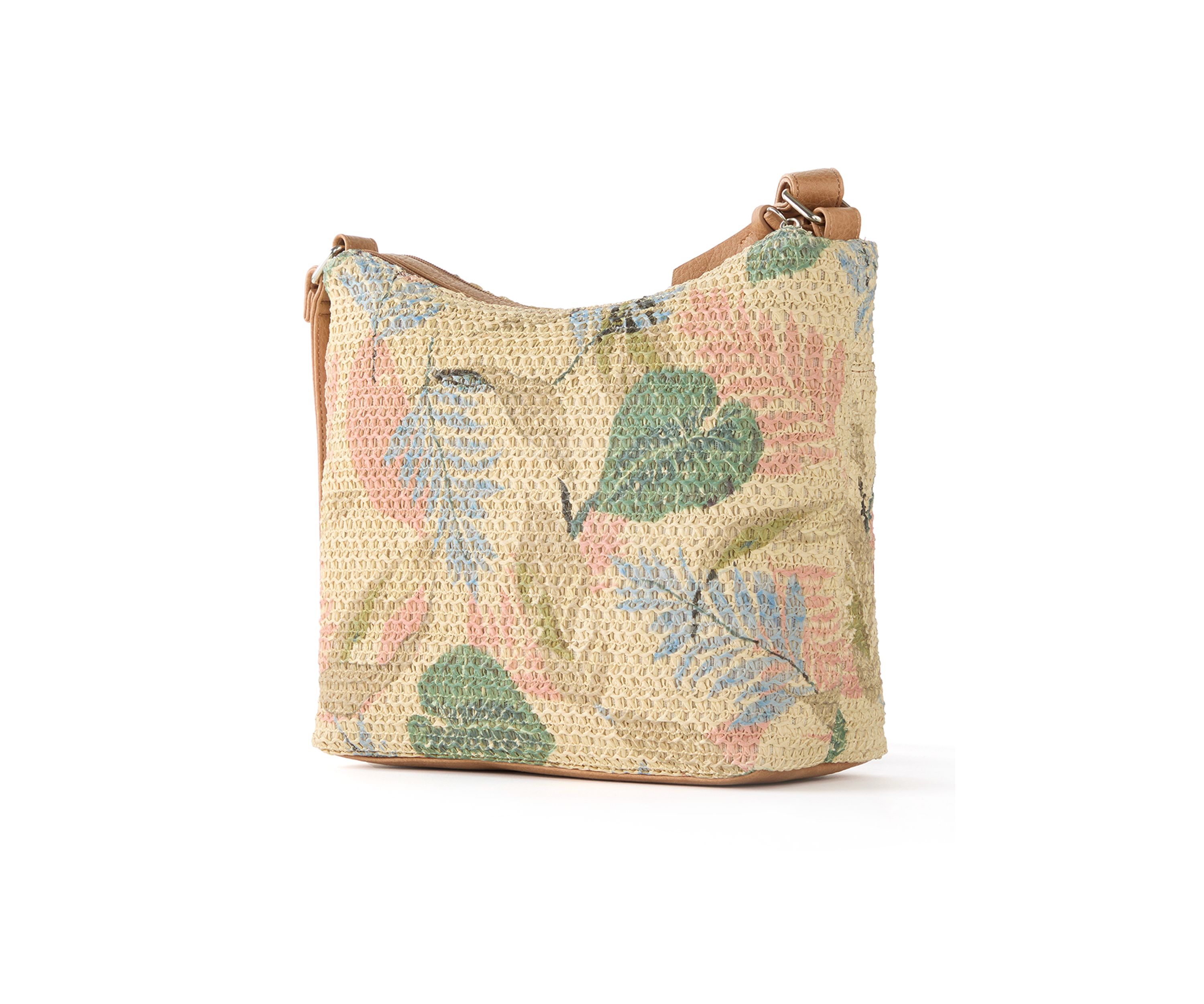 Printed Straw Hobo Bag 