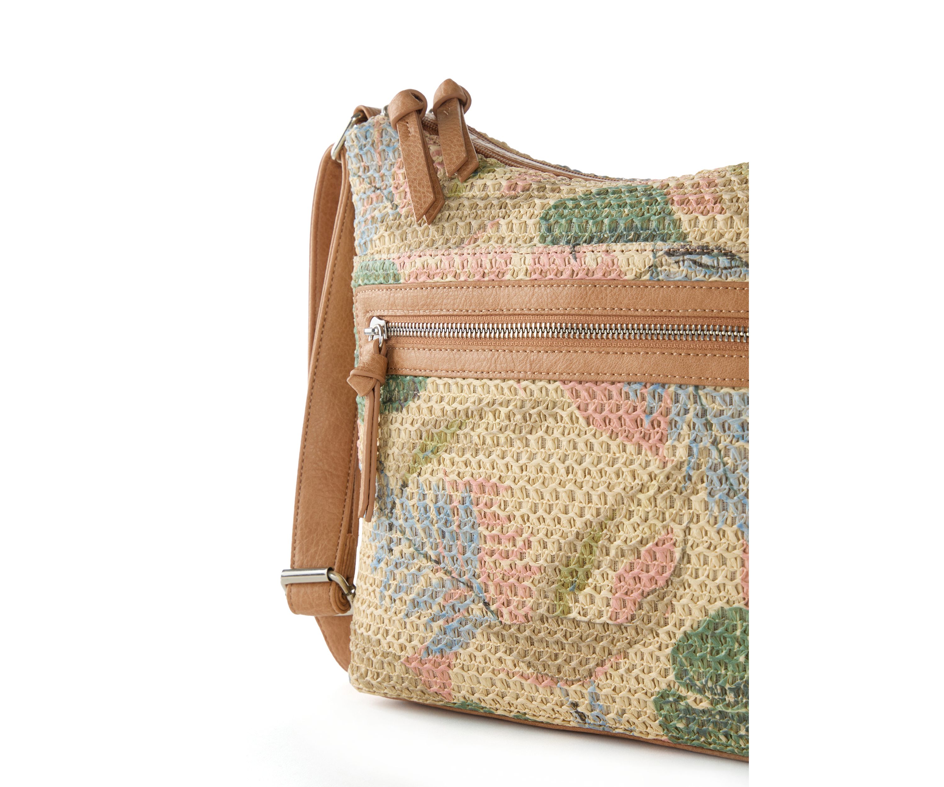 Printed Straw Hobo Bag 