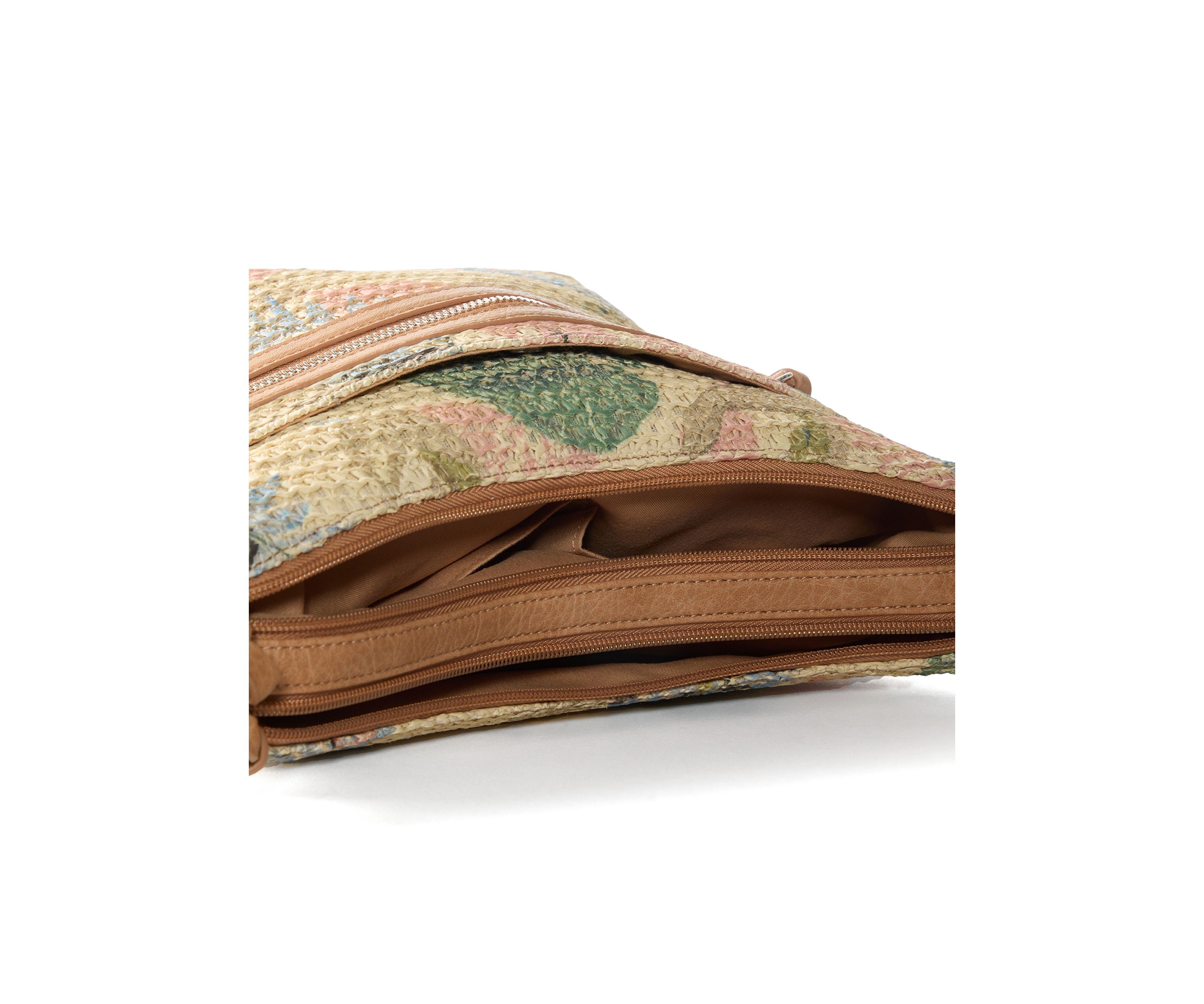 Printed Straw Hobo Bag 
