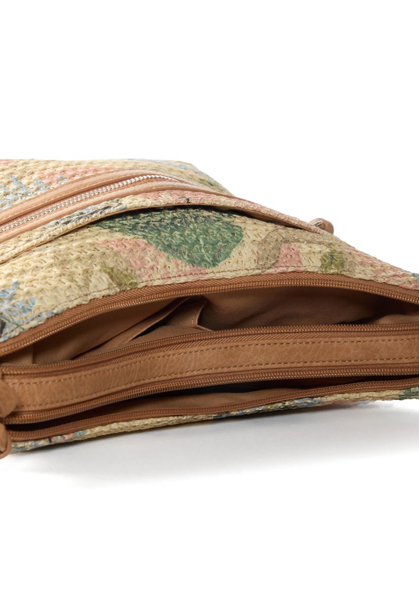 Printed Straw Hobo Bag 